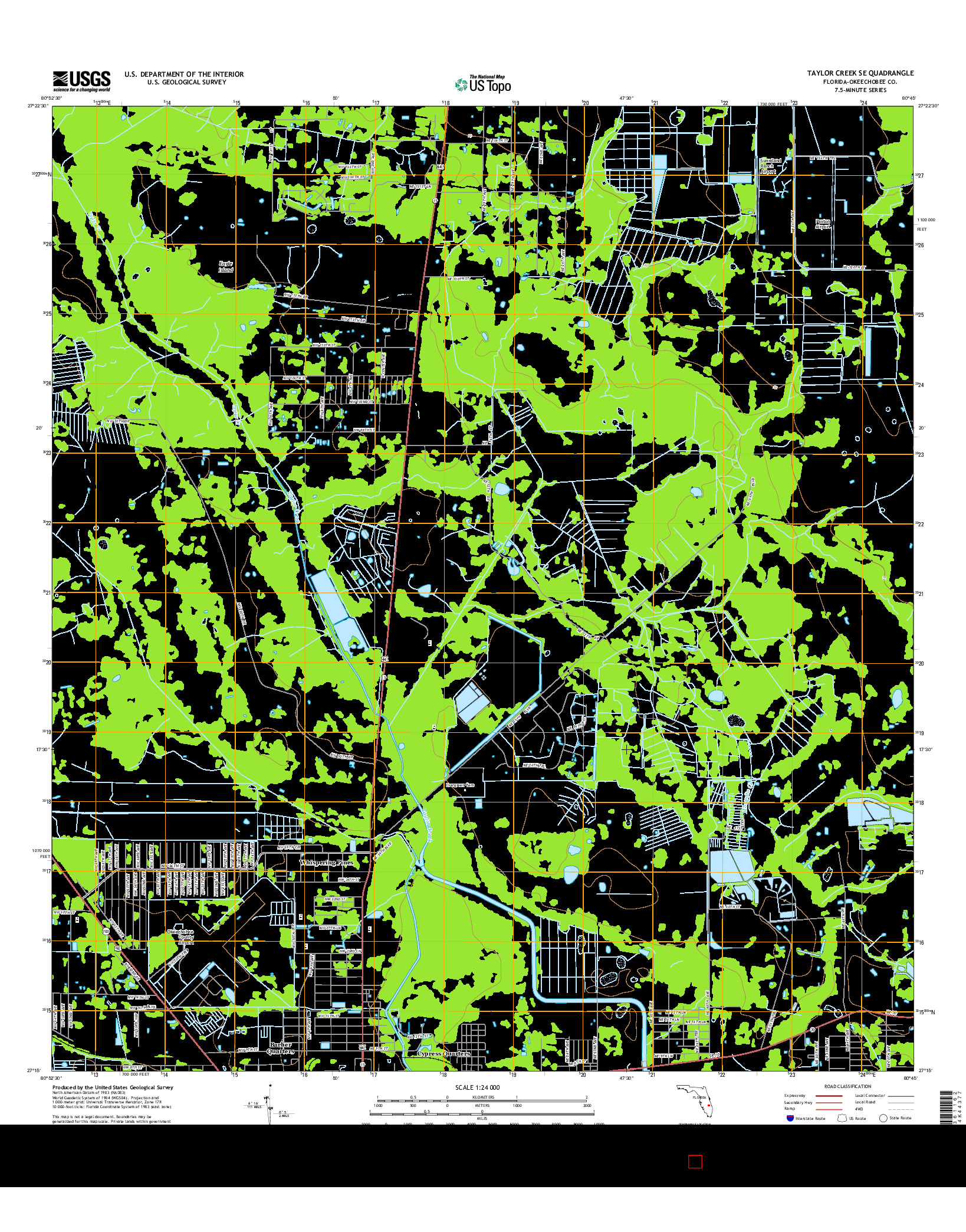 USGS US TOPO 7.5-MINUTE MAP FOR TAYLOR CREEK SE, FL 2015