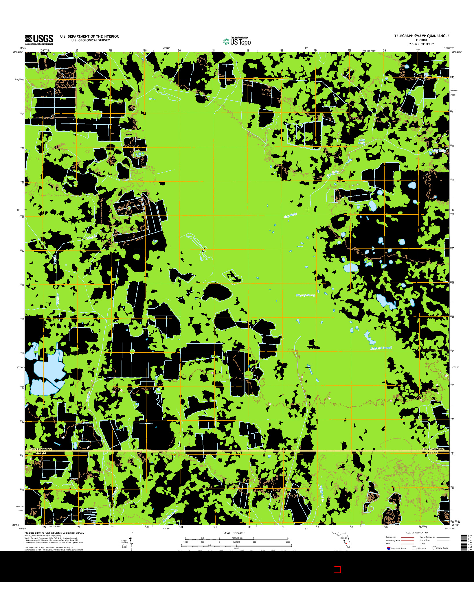 USGS US TOPO 7.5-MINUTE MAP FOR TELEGRAPH SWAMP, FL 2015