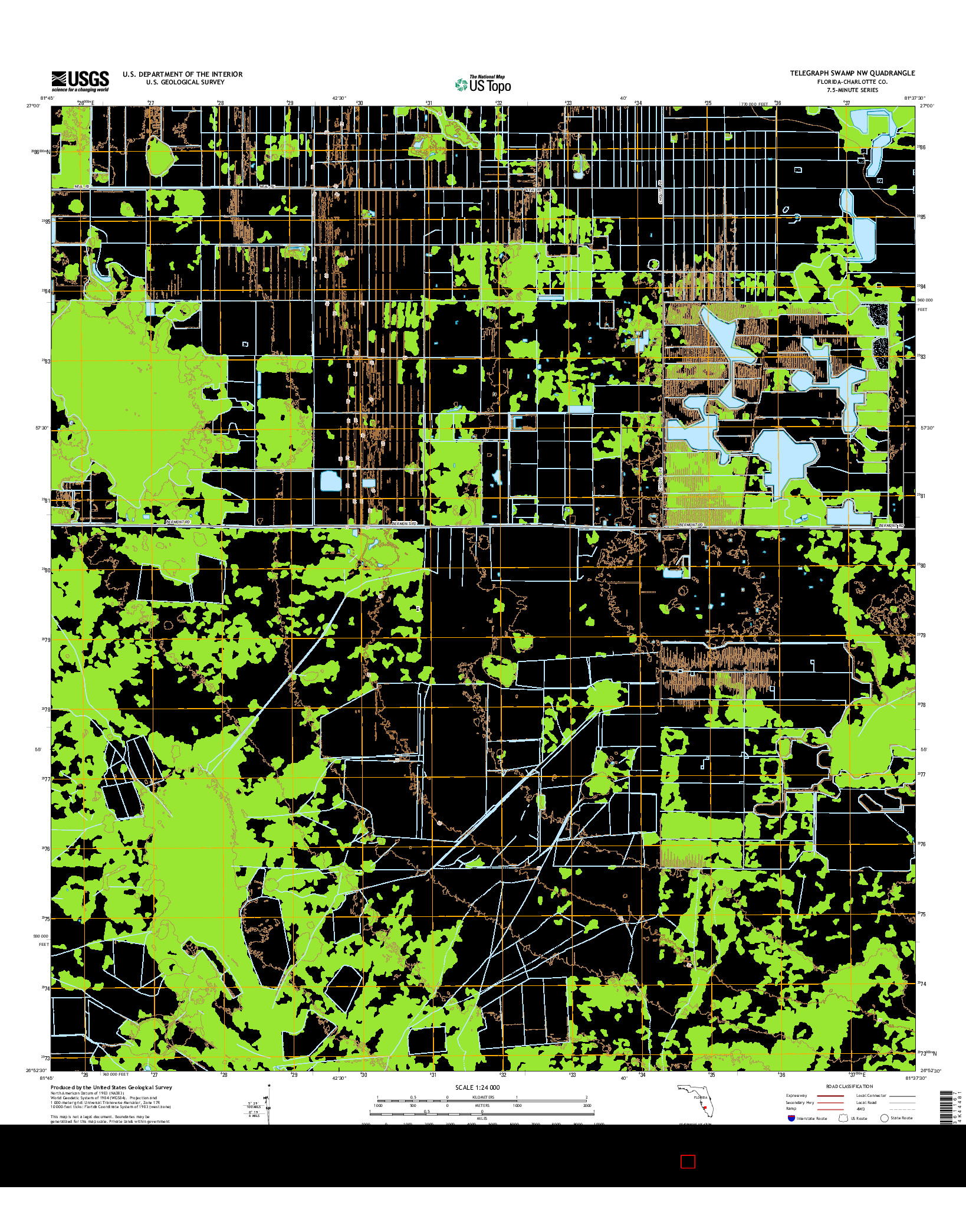 USGS US TOPO 7.5-MINUTE MAP FOR TELEGRAPH SWAMP NW, FL 2015