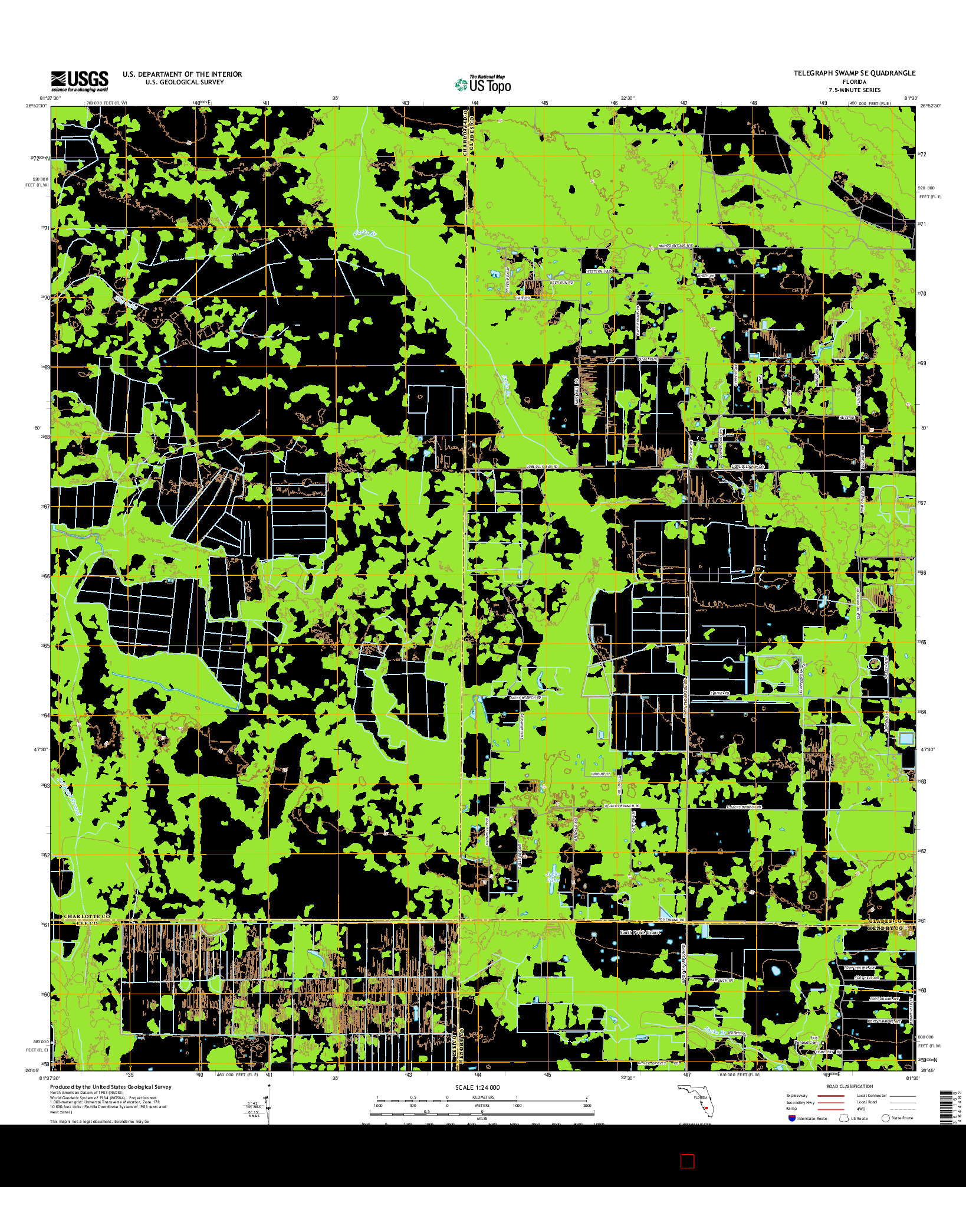 USGS US TOPO 7.5-MINUTE MAP FOR TELEGRAPH SWAMP SE, FL 2015