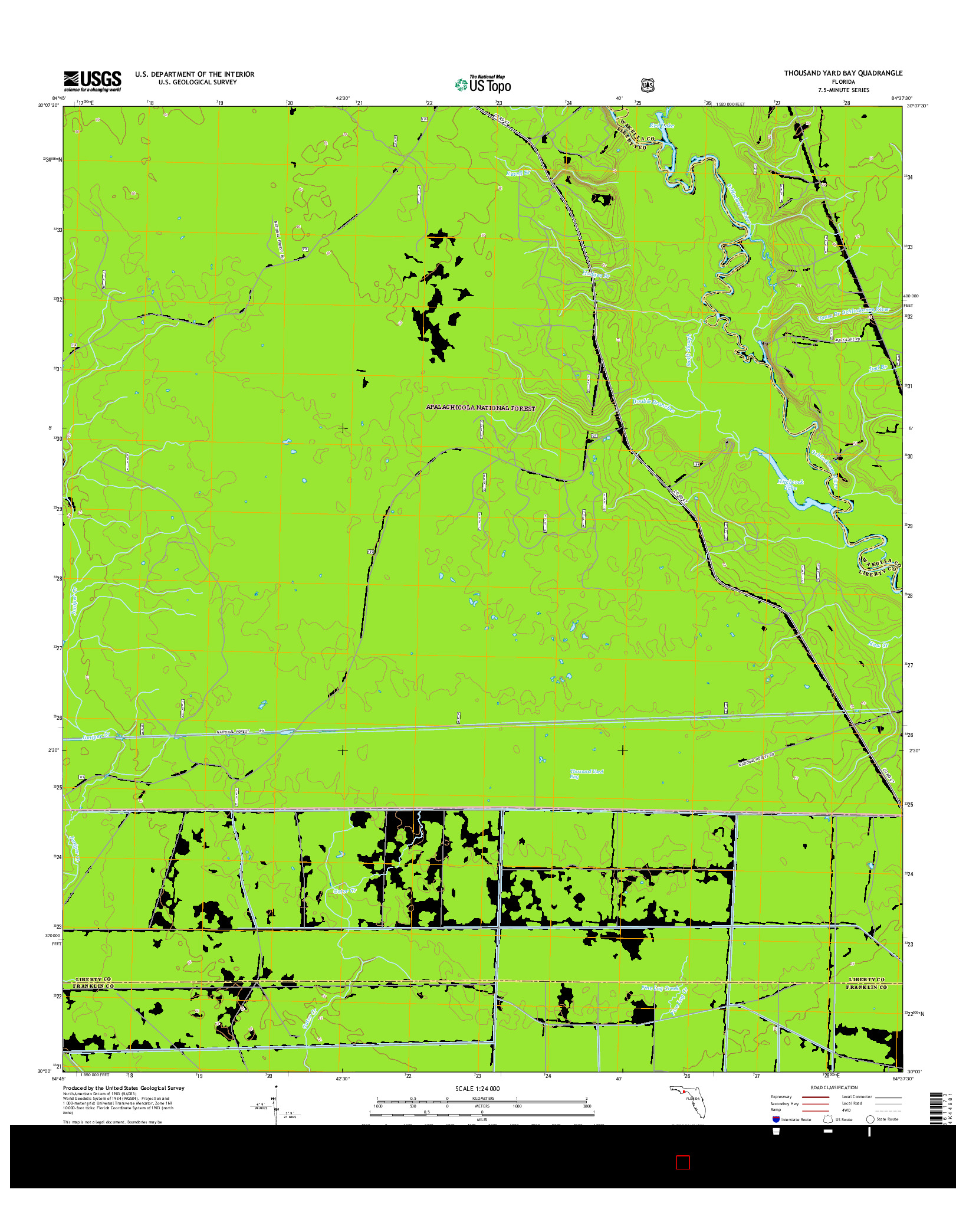 USGS US TOPO 7.5-MINUTE MAP FOR THOUSAND YARD BAY, FL 2015