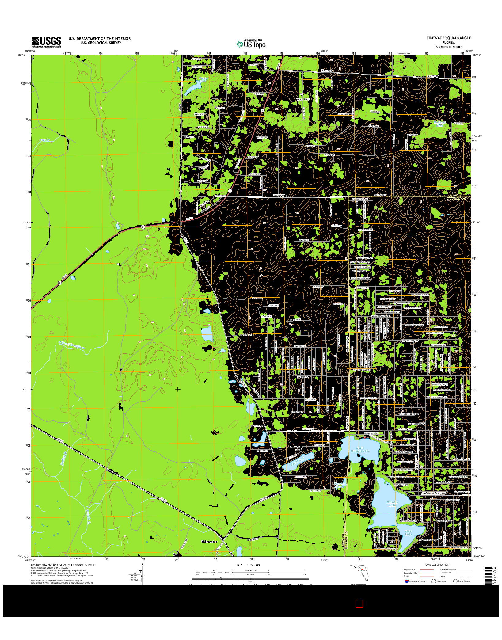 USGS US TOPO 7.5-MINUTE MAP FOR TIDEWATER, FL 2015