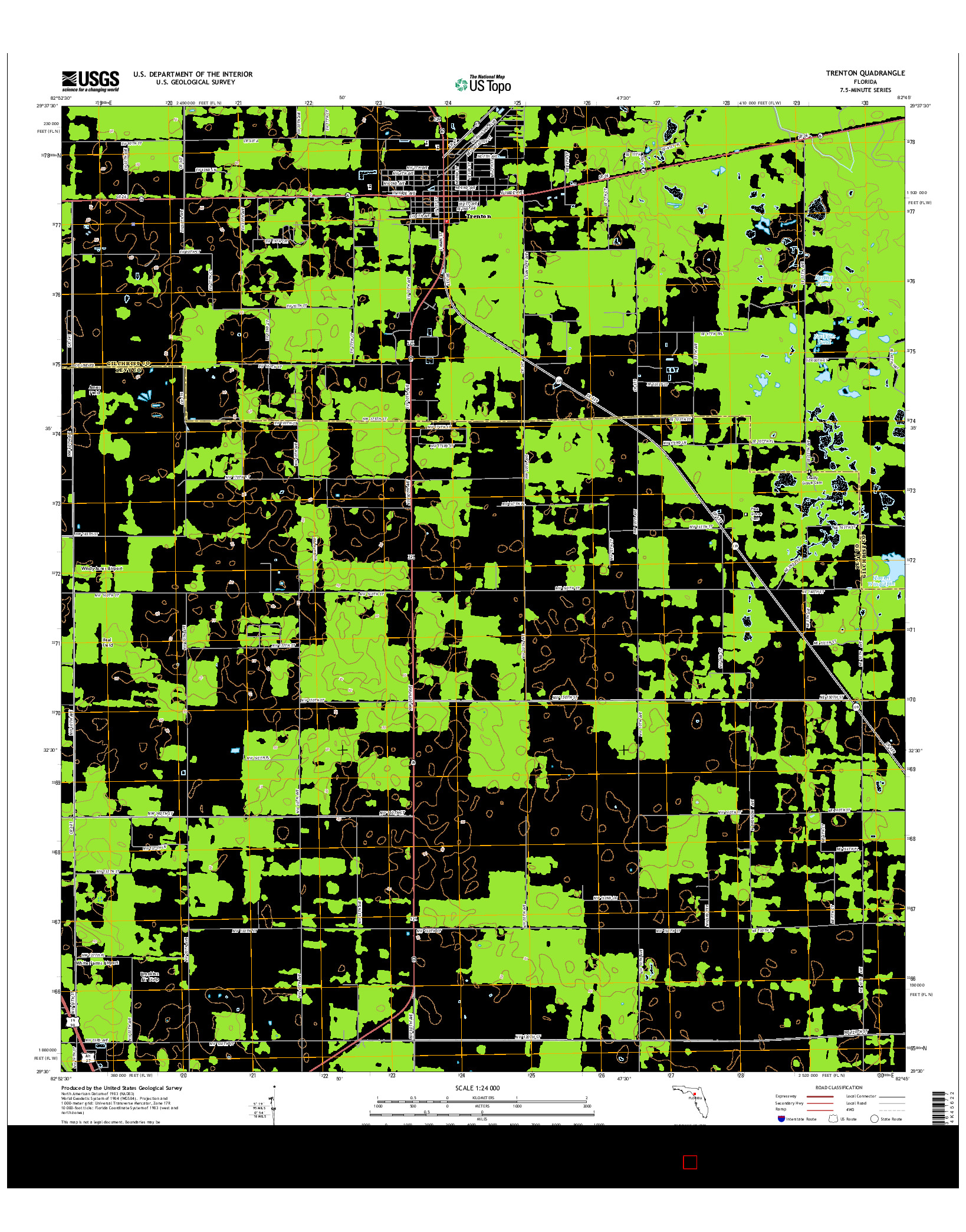 USGS US TOPO 7.5-MINUTE MAP FOR TRENTON, FL 2015