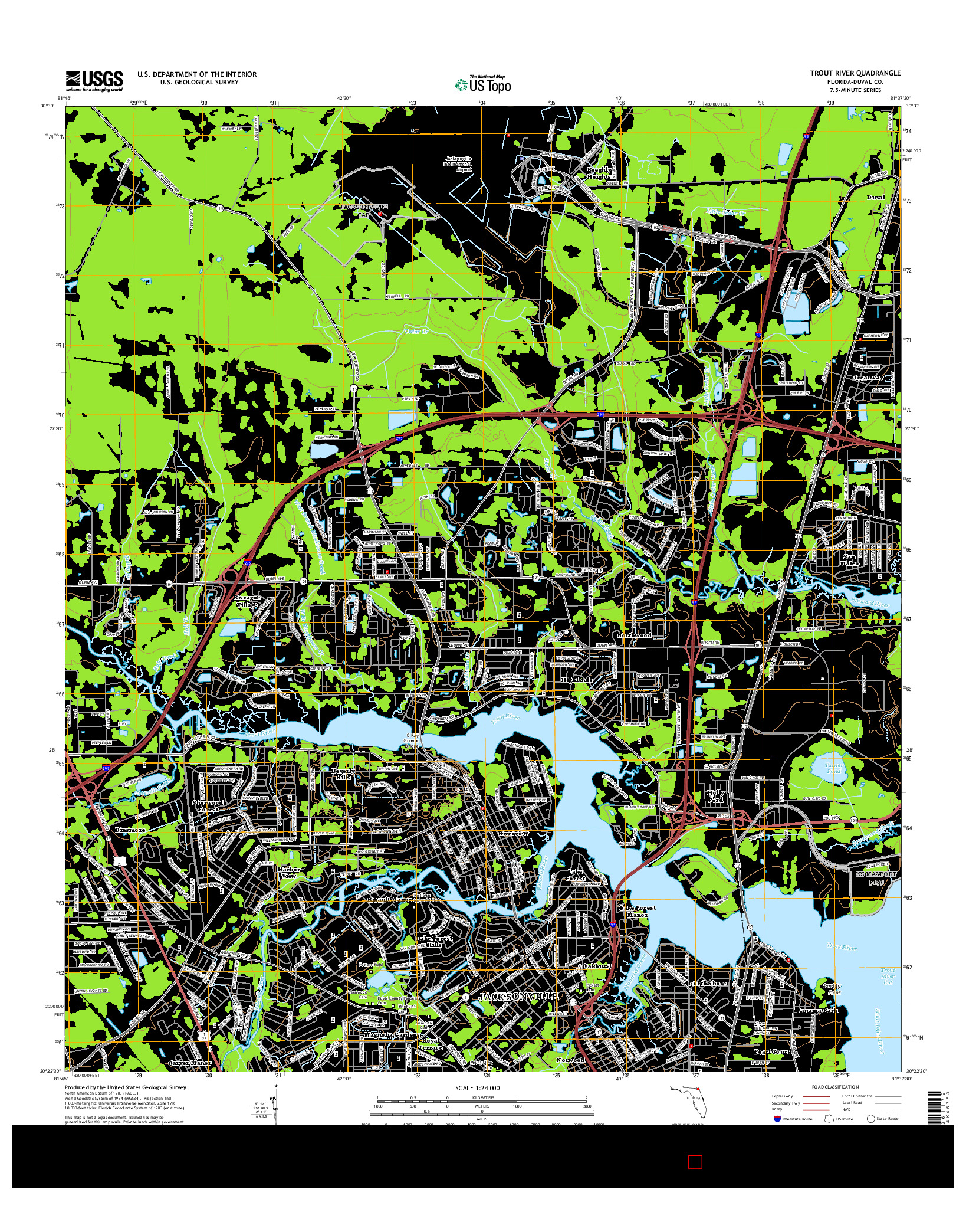 USGS US TOPO 7.5-MINUTE MAP FOR TROUT RIVER, FL 2015
