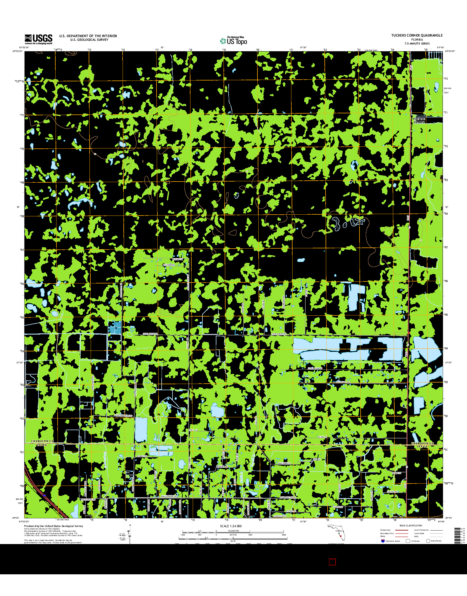 USGS US TOPO 7.5-MINUTE MAP FOR TUCKERS CORNER, FL 2015