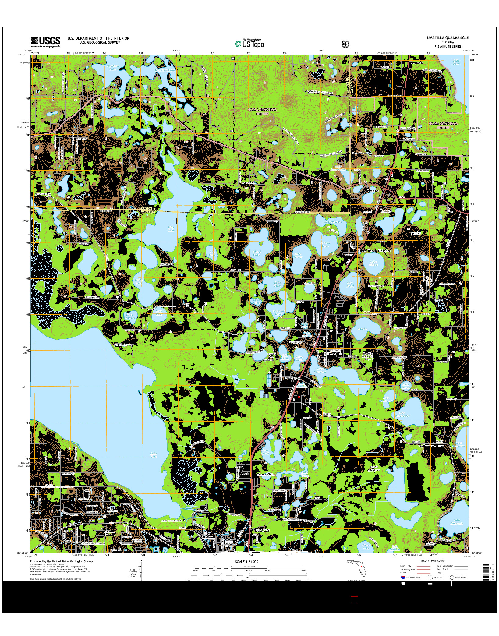 USGS US TOPO 7.5-MINUTE MAP FOR UMATILLA, FL 2015