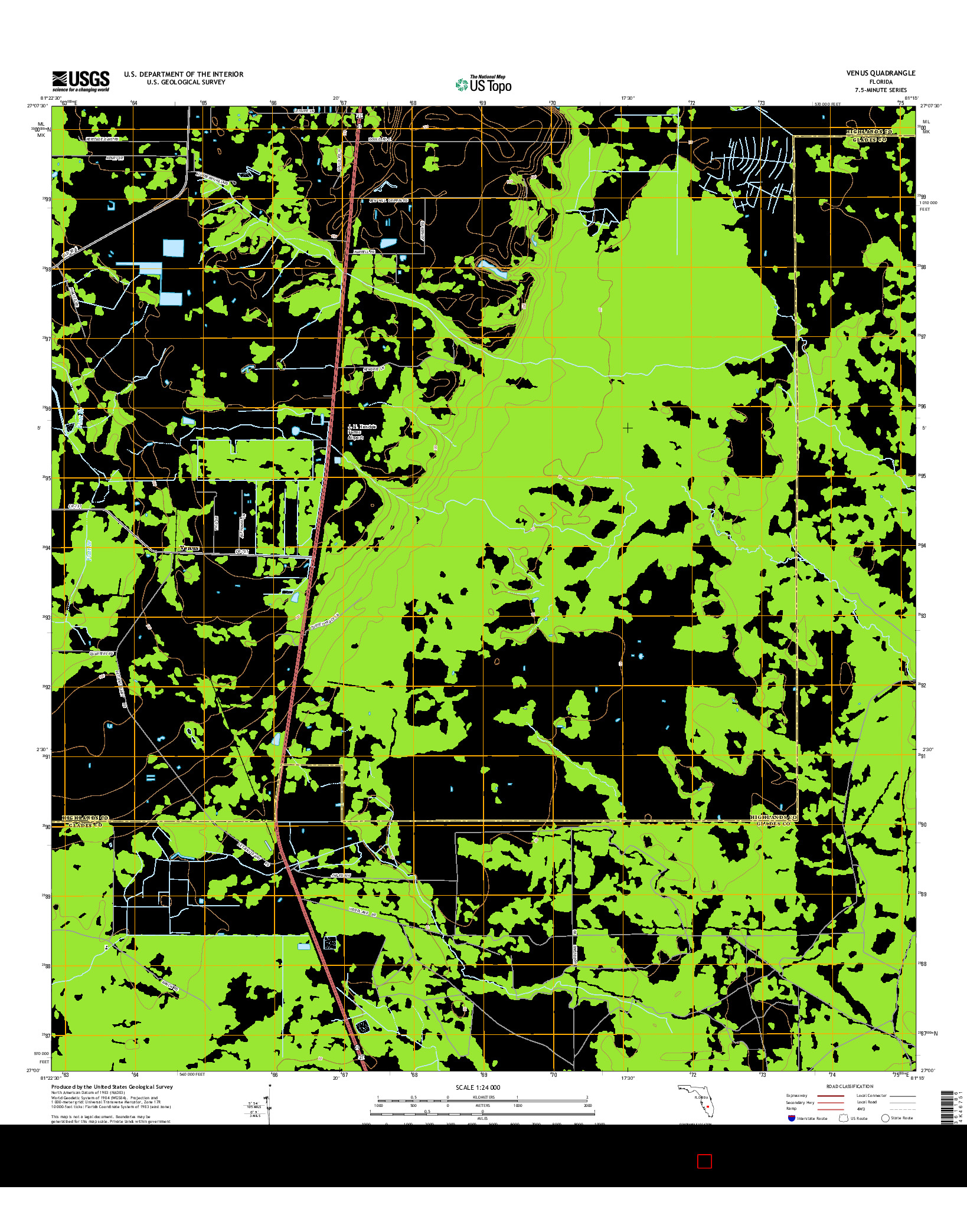 USGS US TOPO 7.5-MINUTE MAP FOR VENUS, FL 2015