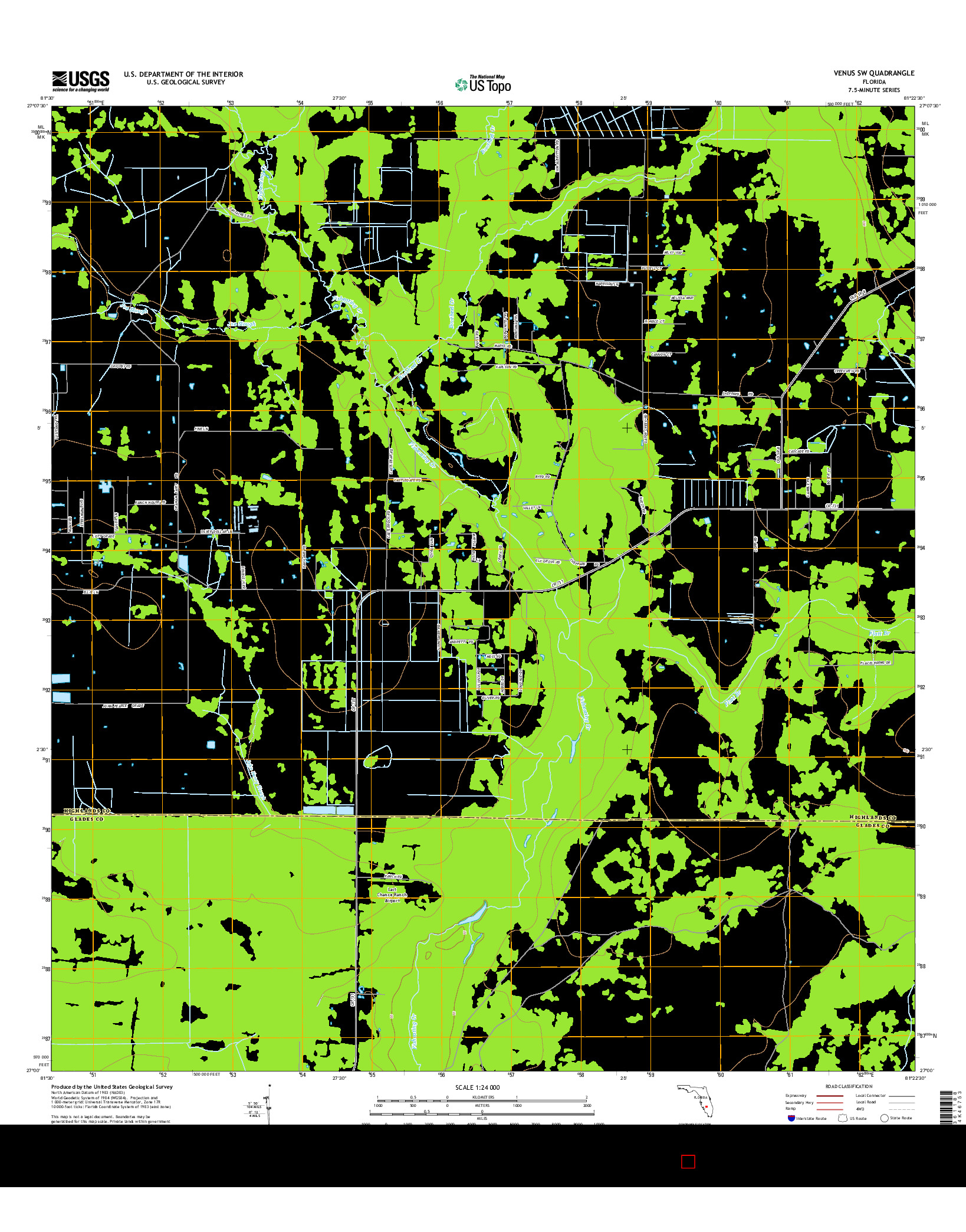 USGS US TOPO 7.5-MINUTE MAP FOR VENUS SW, FL 2015