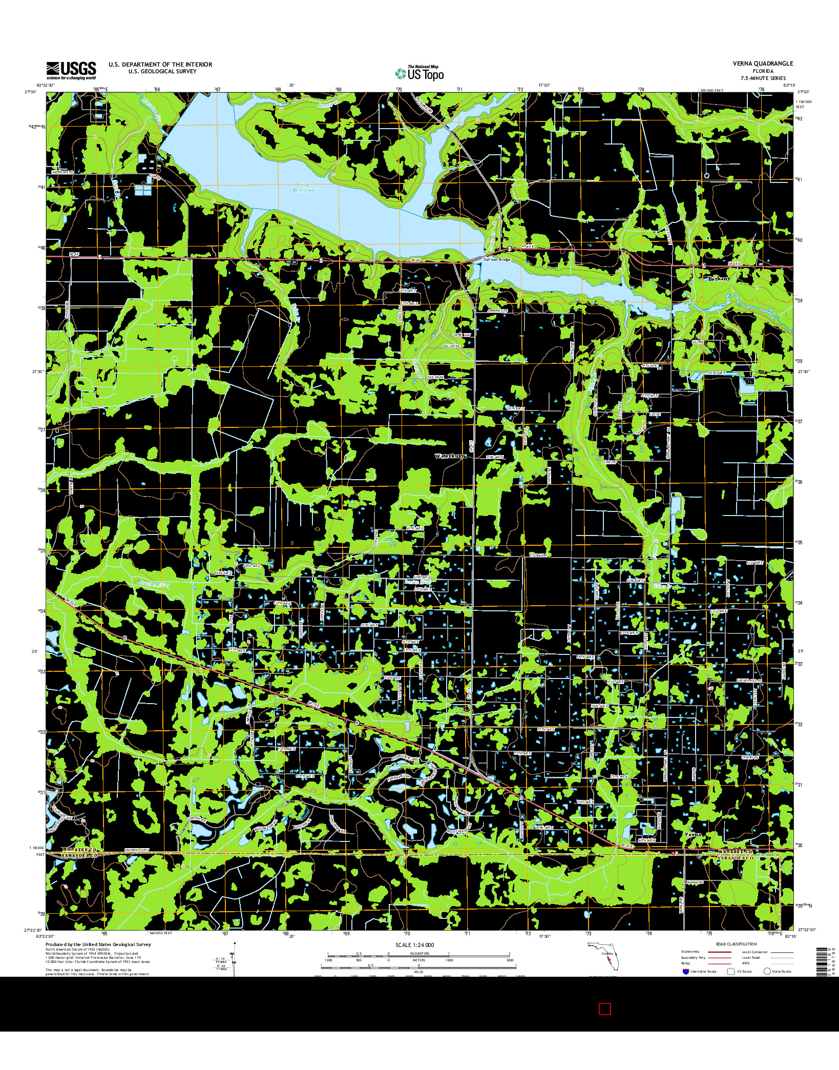 USGS US TOPO 7.5-MINUTE MAP FOR VERNA, FL 2015