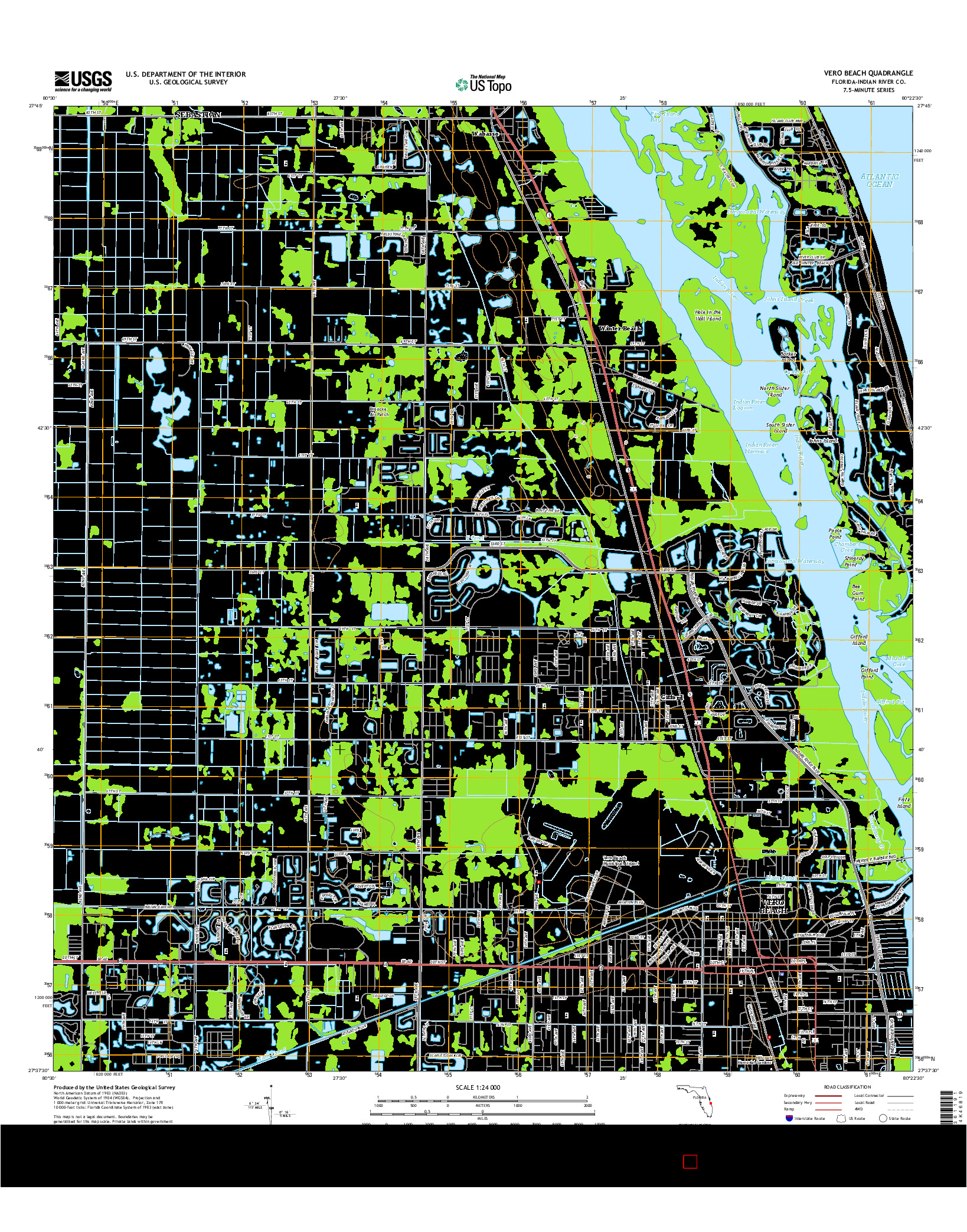 USGS US TOPO 7.5-MINUTE MAP FOR VERO BEACH, FL 2015