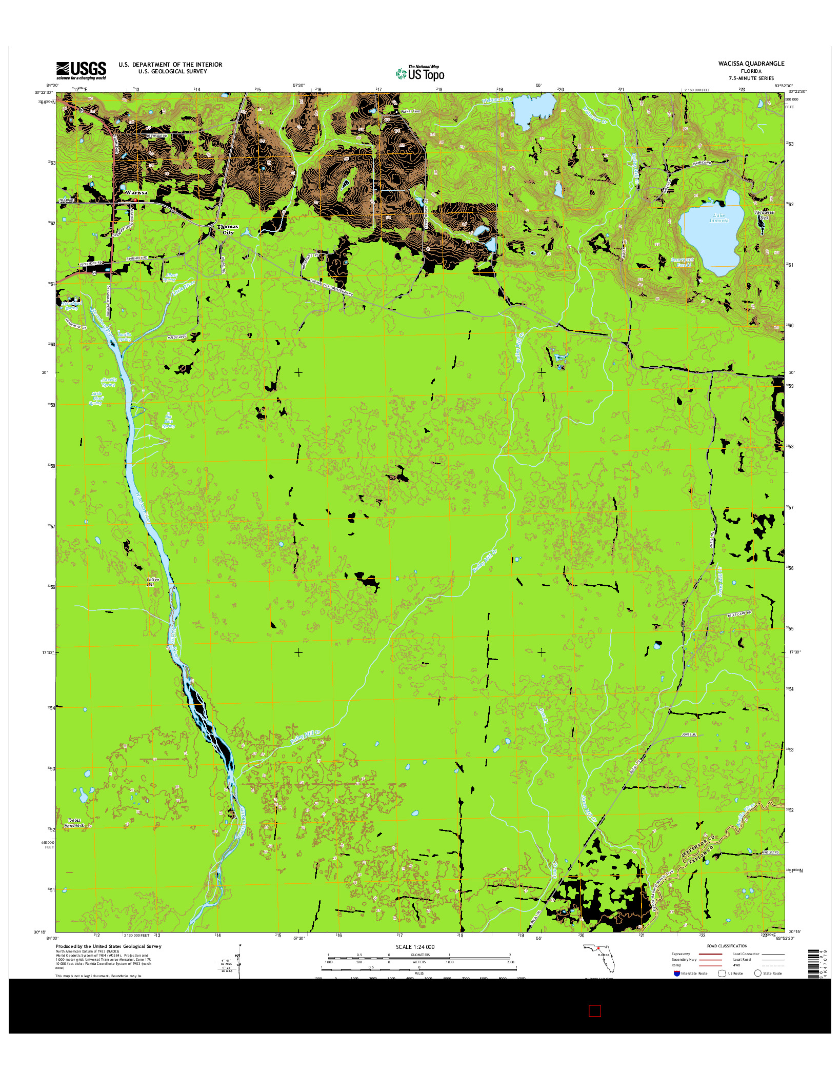 USGS US TOPO 7.5-MINUTE MAP FOR WACISSA, FL 2015