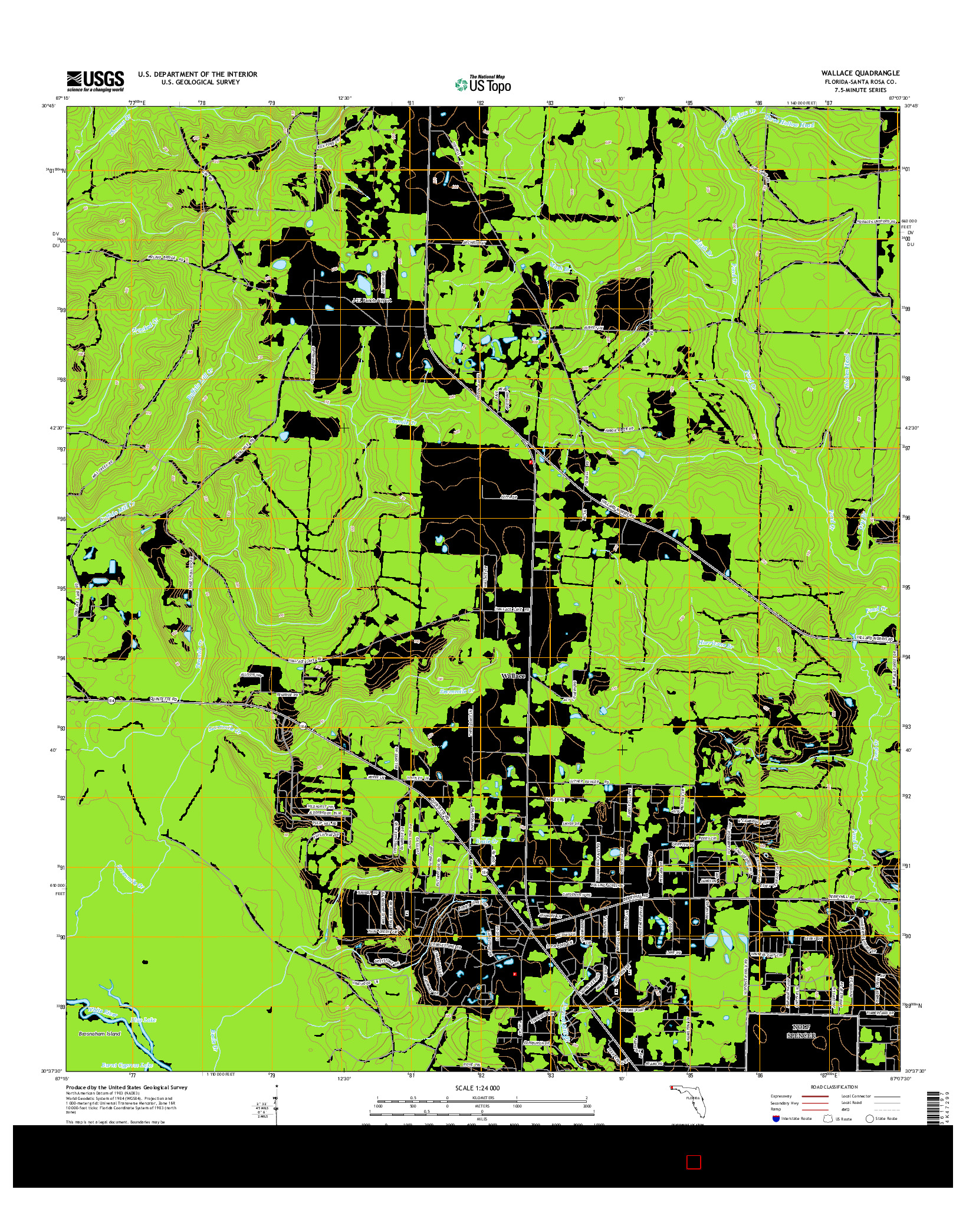 USGS US TOPO 7.5-MINUTE MAP FOR WALLACE, FL 2015