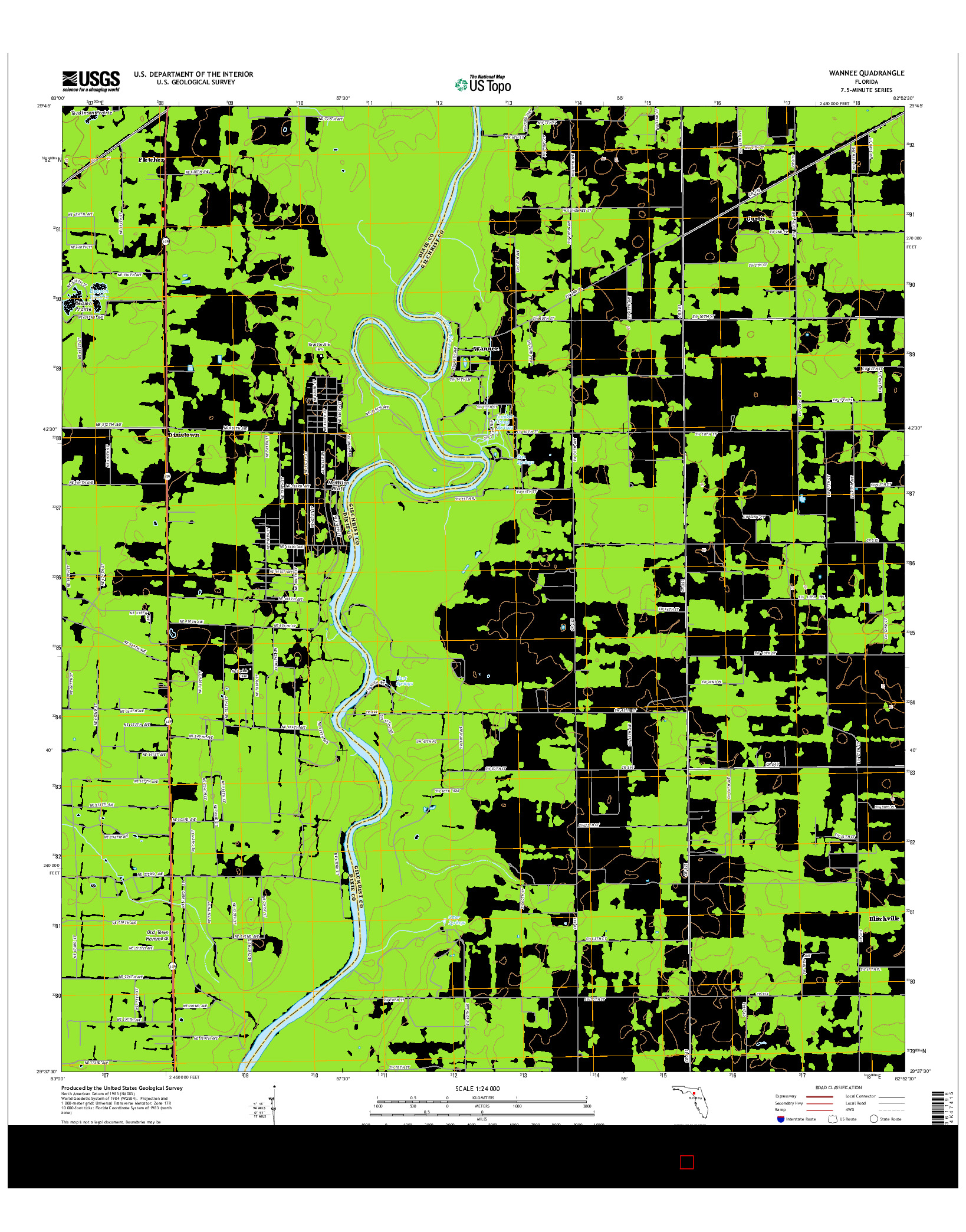 USGS US TOPO 7.5-MINUTE MAP FOR WANNEE, FL 2015