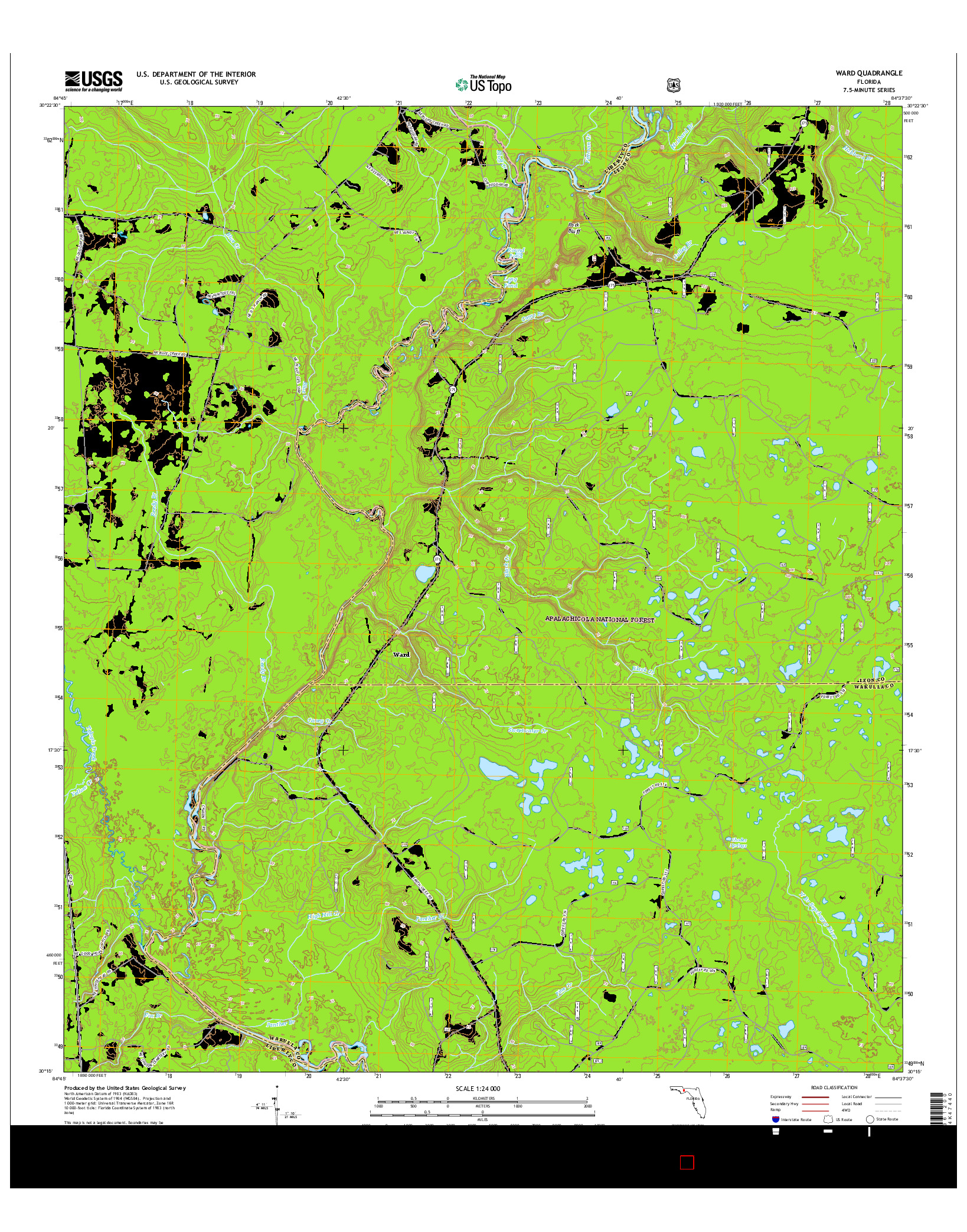 USGS US TOPO 7.5-MINUTE MAP FOR WARD, FL 2015