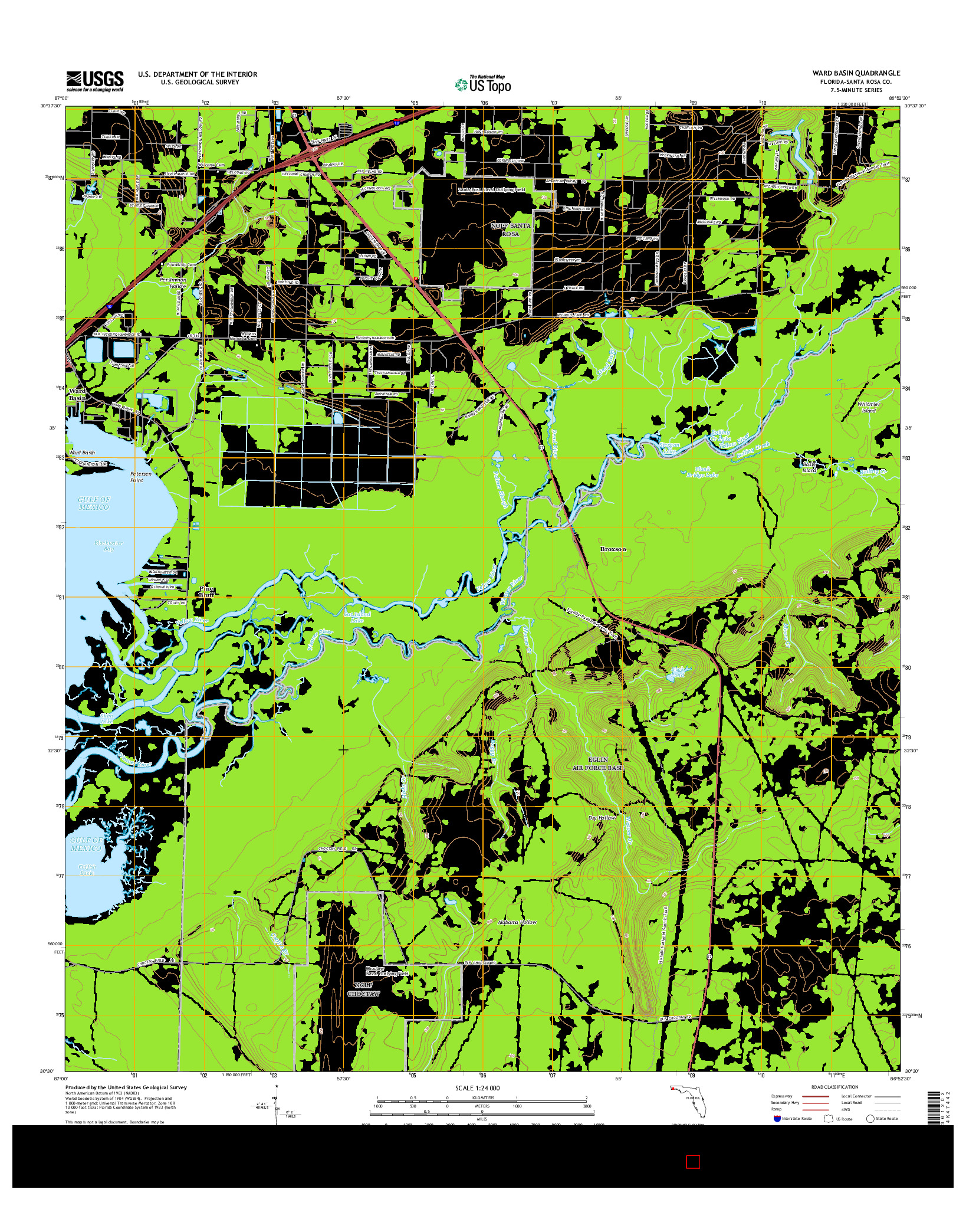 USGS US TOPO 7.5-MINUTE MAP FOR WARD BASIN, FL 2015