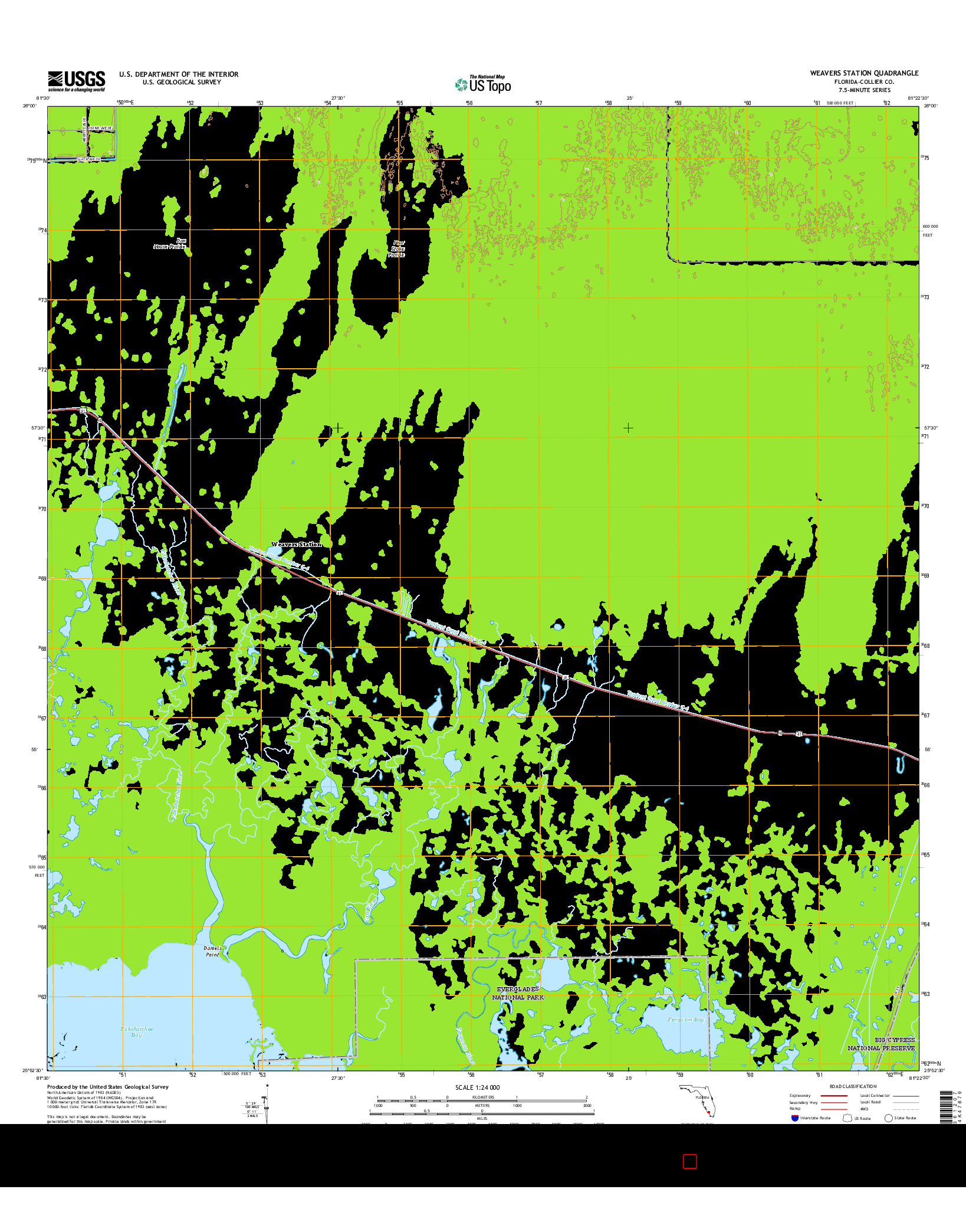 USGS US TOPO 7.5-MINUTE MAP FOR WEAVERS STATION, FL 2015