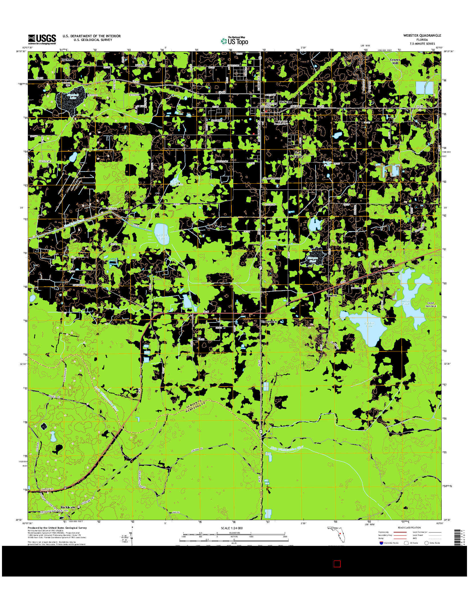 USGS US TOPO 7.5-MINUTE MAP FOR WEBSTER, FL 2015
