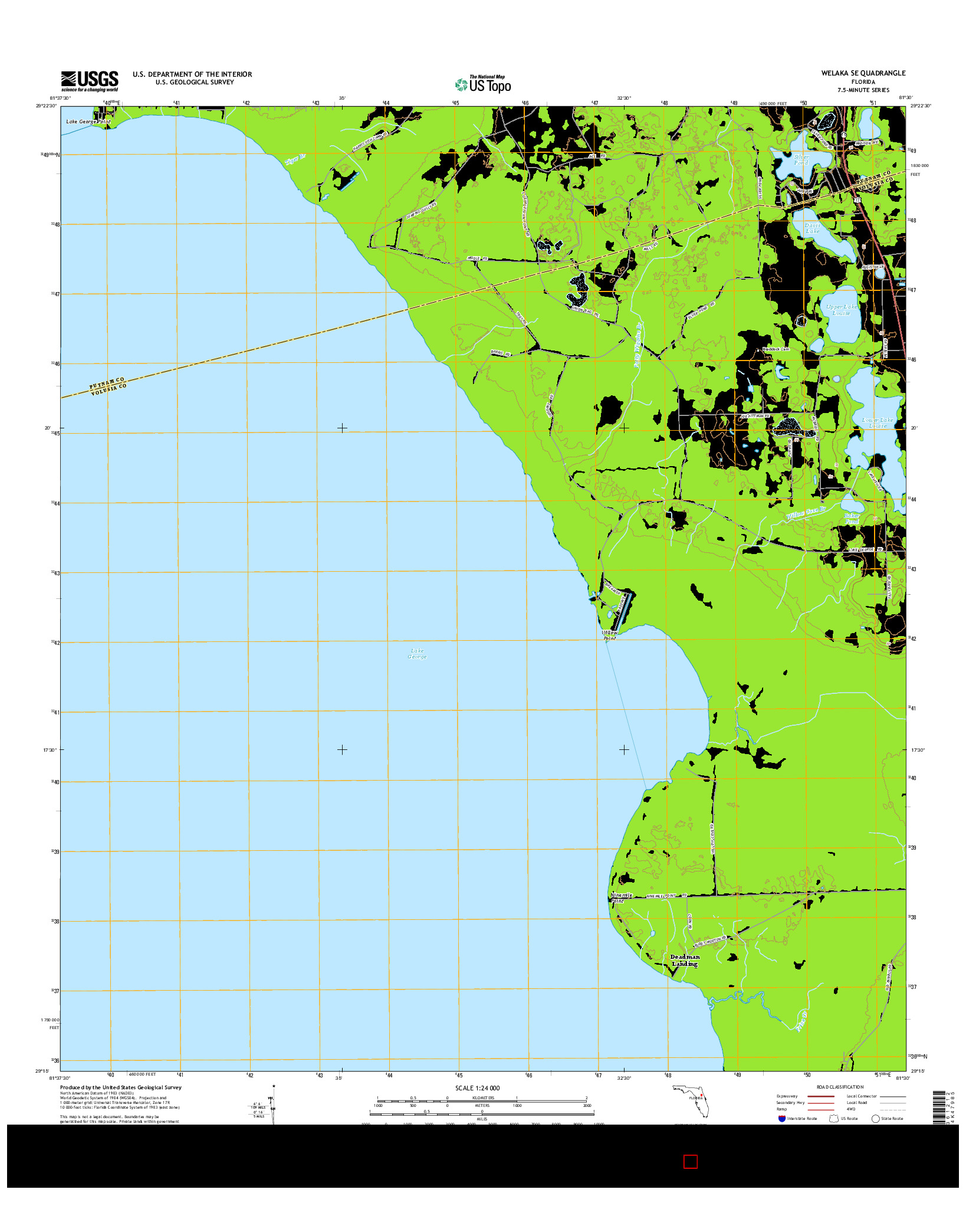 USGS US TOPO 7.5-MINUTE MAP FOR WELAKA SE, FL 2015