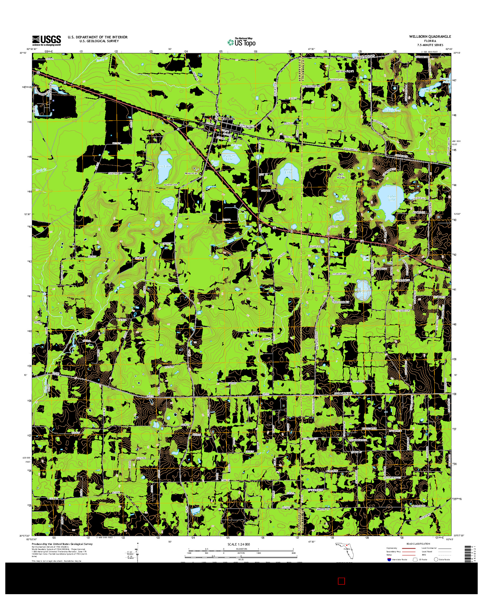 USGS US TOPO 7.5-MINUTE MAP FOR WELLBORN, FL 2015