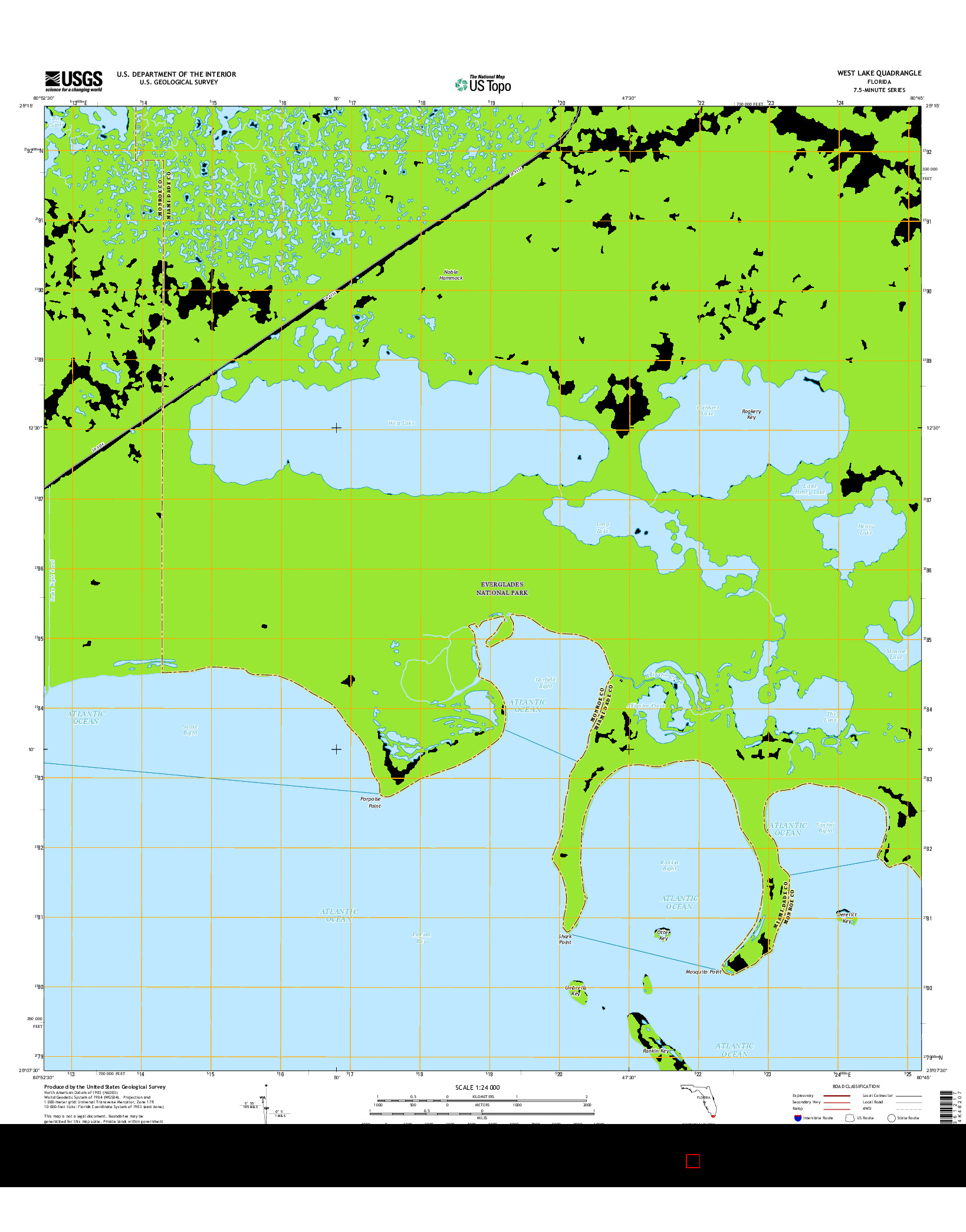 USGS US TOPO 7.5-MINUTE MAP FOR WEST LAKE, FL 2015