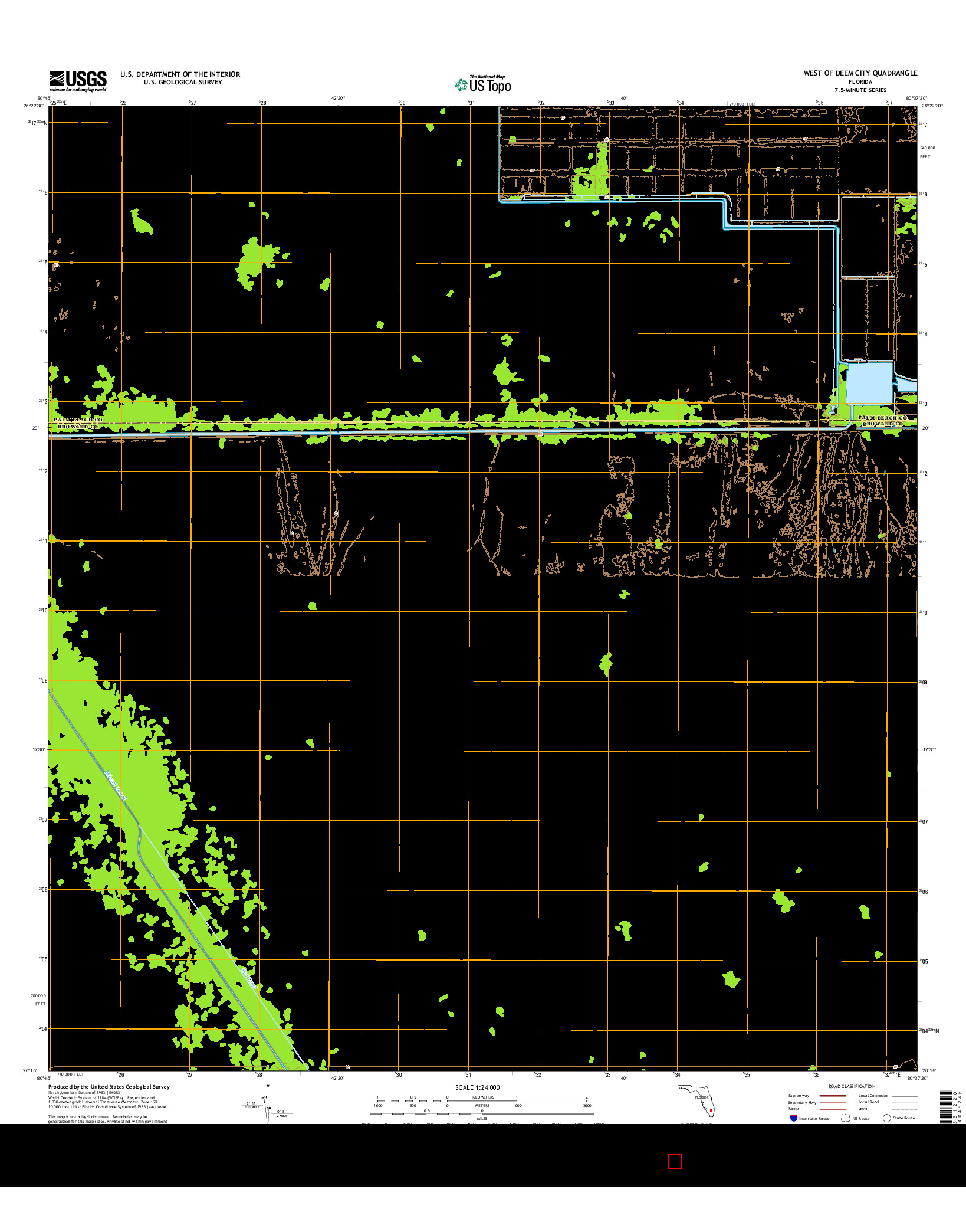 USGS US TOPO 7.5-MINUTE MAP FOR WEST OF DEEM CITY, FL 2015