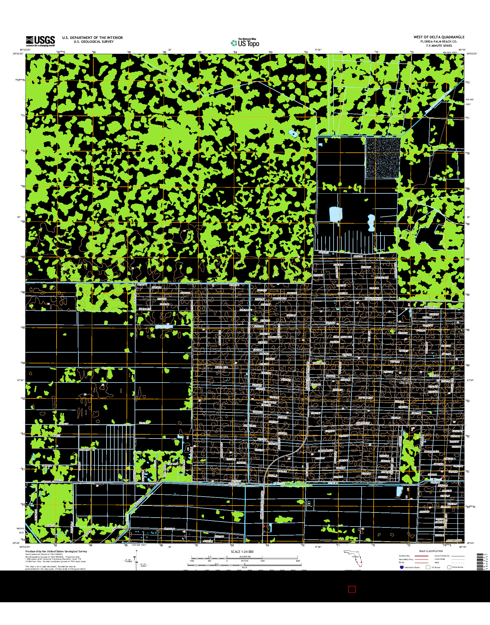 USGS US TOPO 7.5-MINUTE MAP FOR WEST OF DELTA, FL 2015