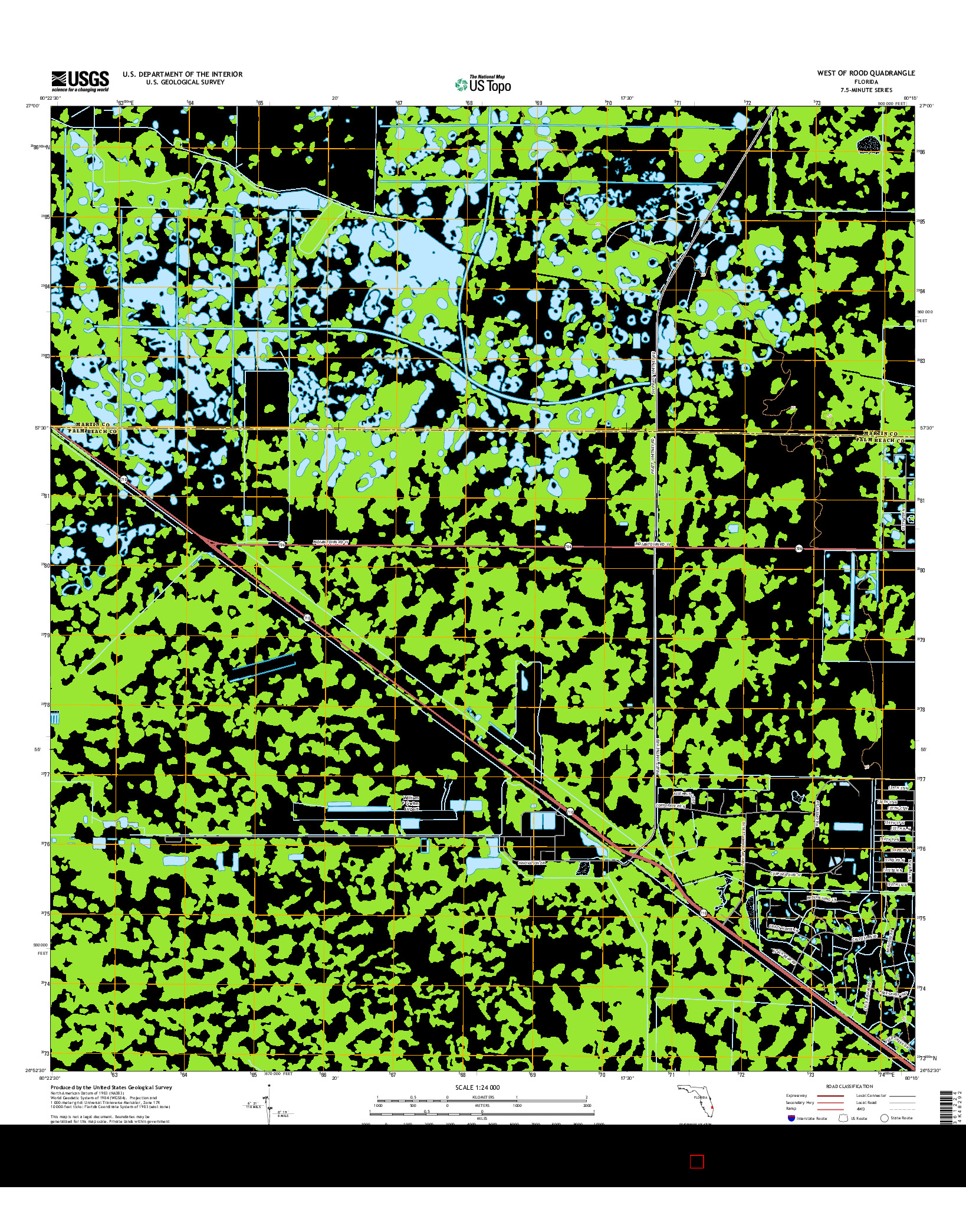 USGS US TOPO 7.5-MINUTE MAP FOR WEST OF ROOD, FL 2015