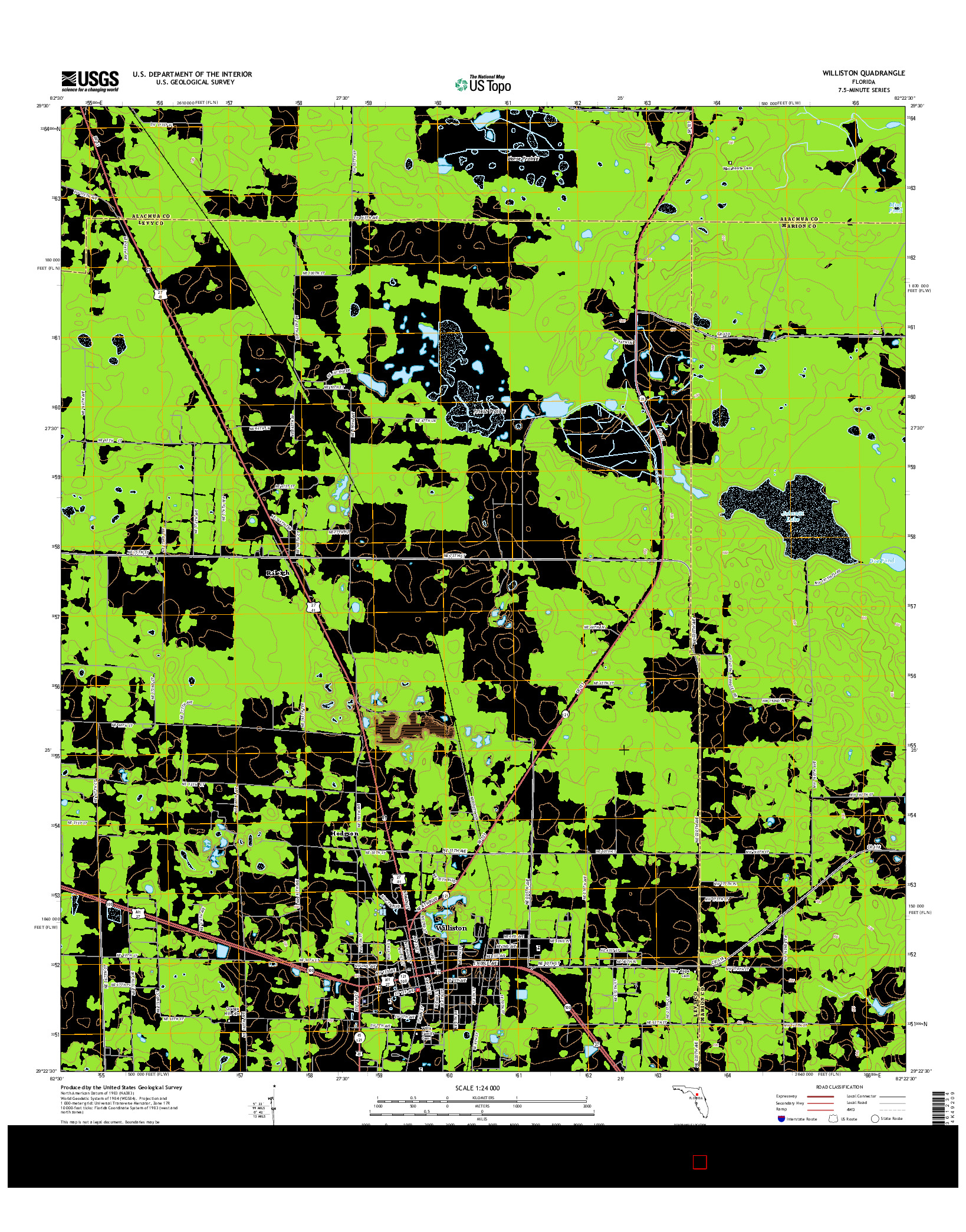 USGS US TOPO 7.5-MINUTE MAP FOR WILLISTON, FL 2015