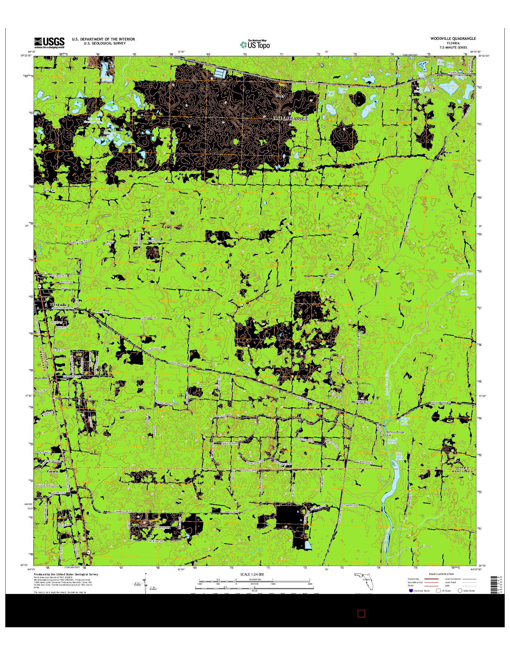 USGS US TOPO 7.5-MINUTE MAP FOR WOODVILLE, FL 2015
