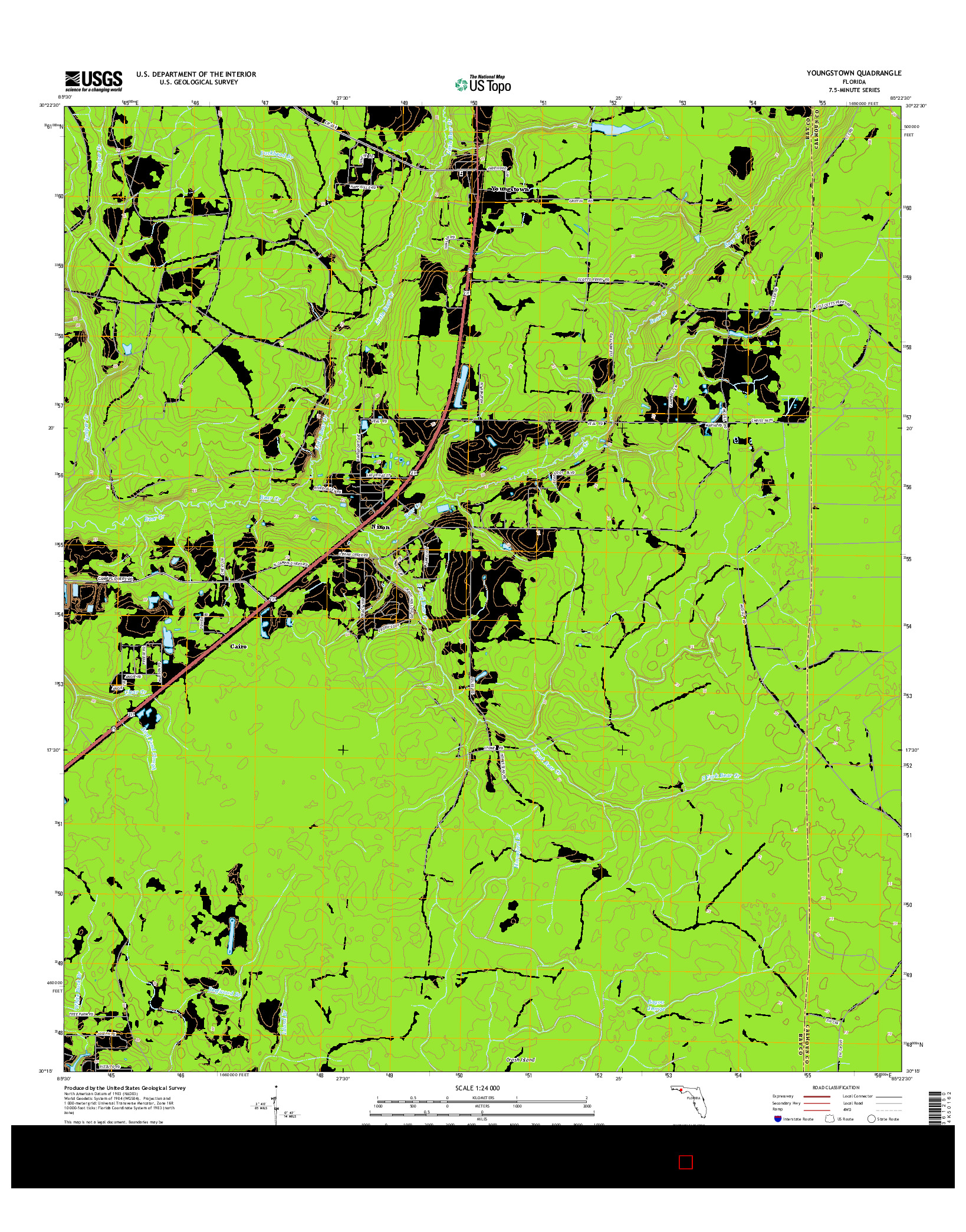 USGS US TOPO 7.5-MINUTE MAP FOR YOUNGSTOWN, FL 2015