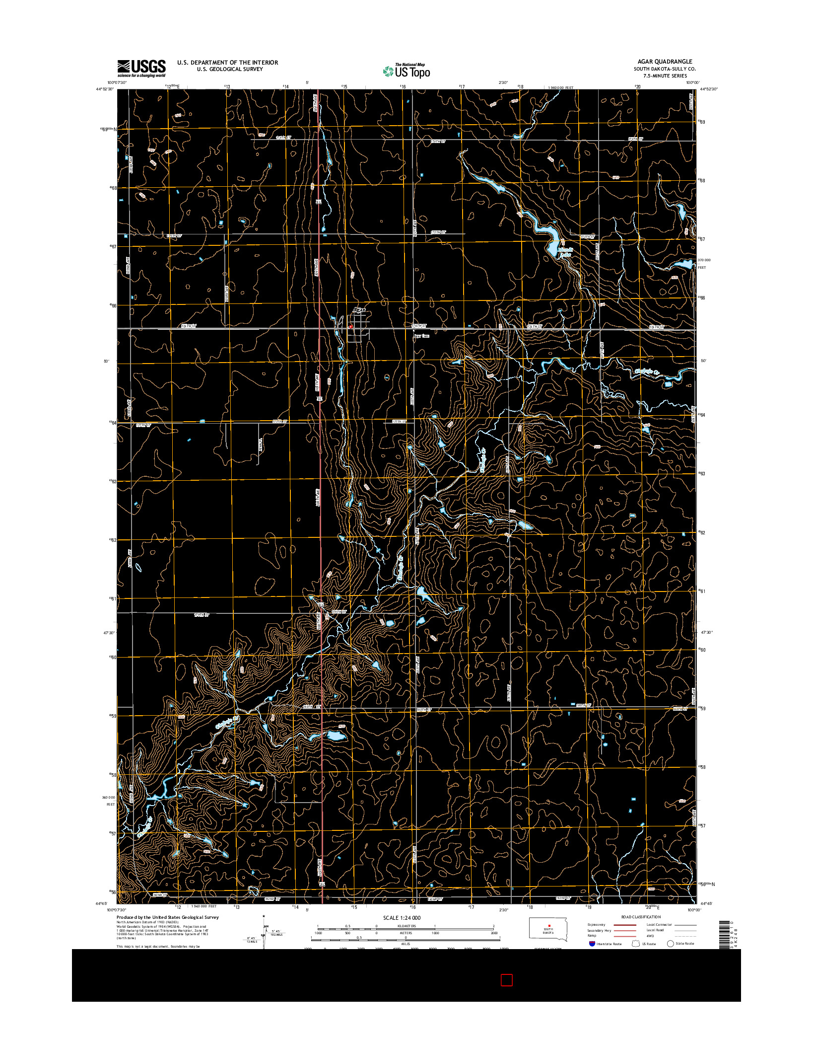 USGS US TOPO 7.5-MINUTE MAP FOR AGAR, SD 2015