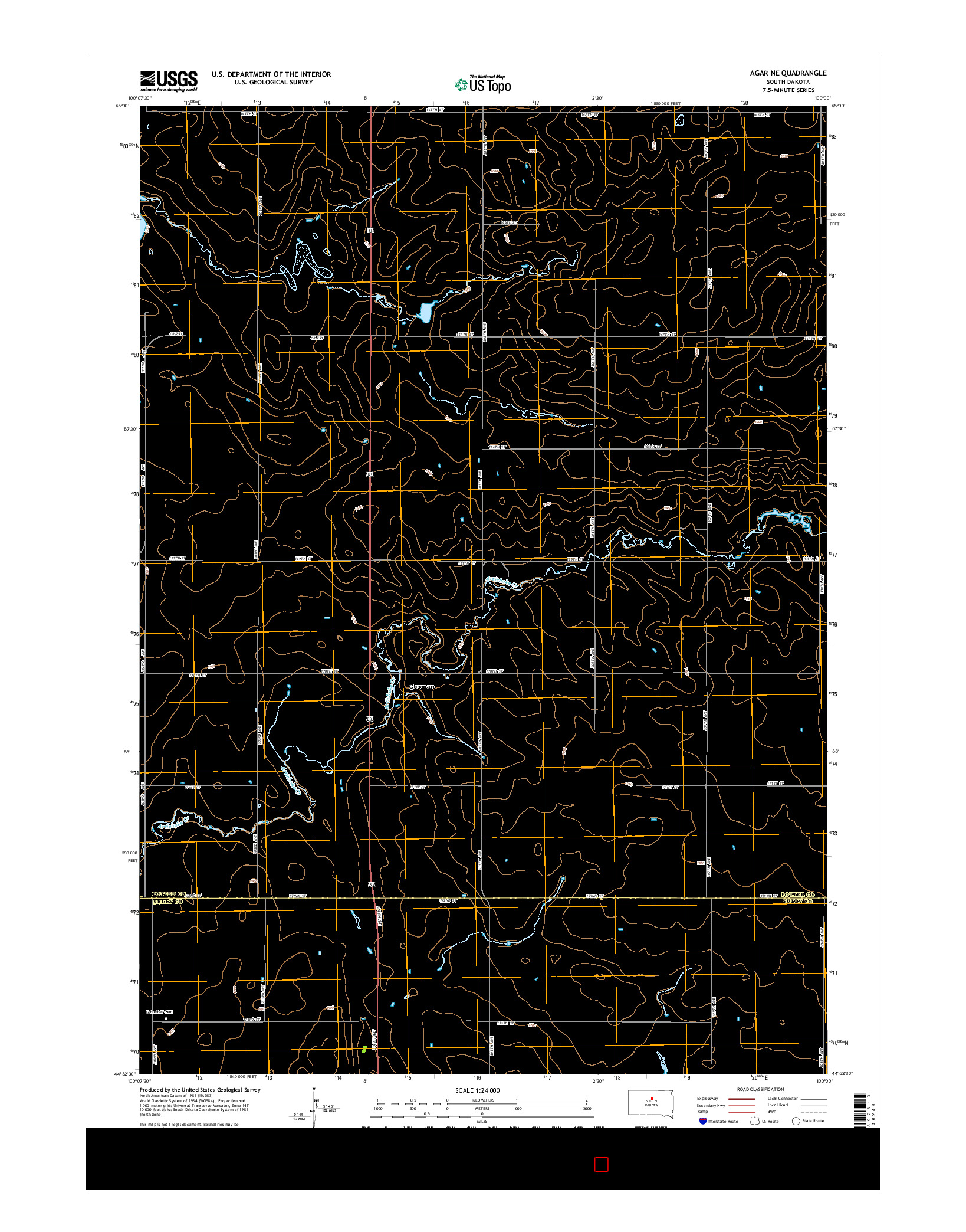 USGS US TOPO 7.5-MINUTE MAP FOR AGAR NE, SD 2015