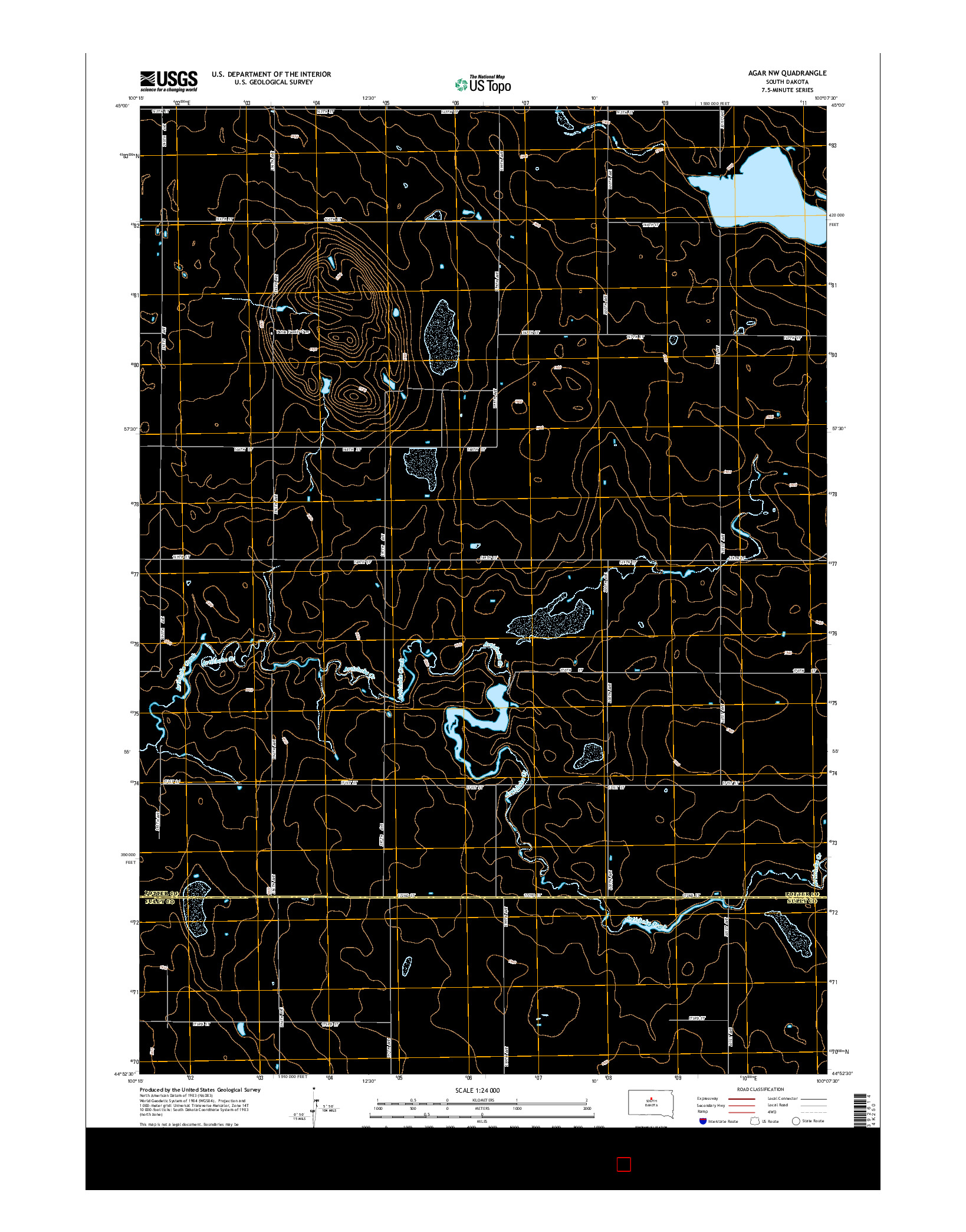 USGS US TOPO 7.5-MINUTE MAP FOR AGAR NW, SD 2015