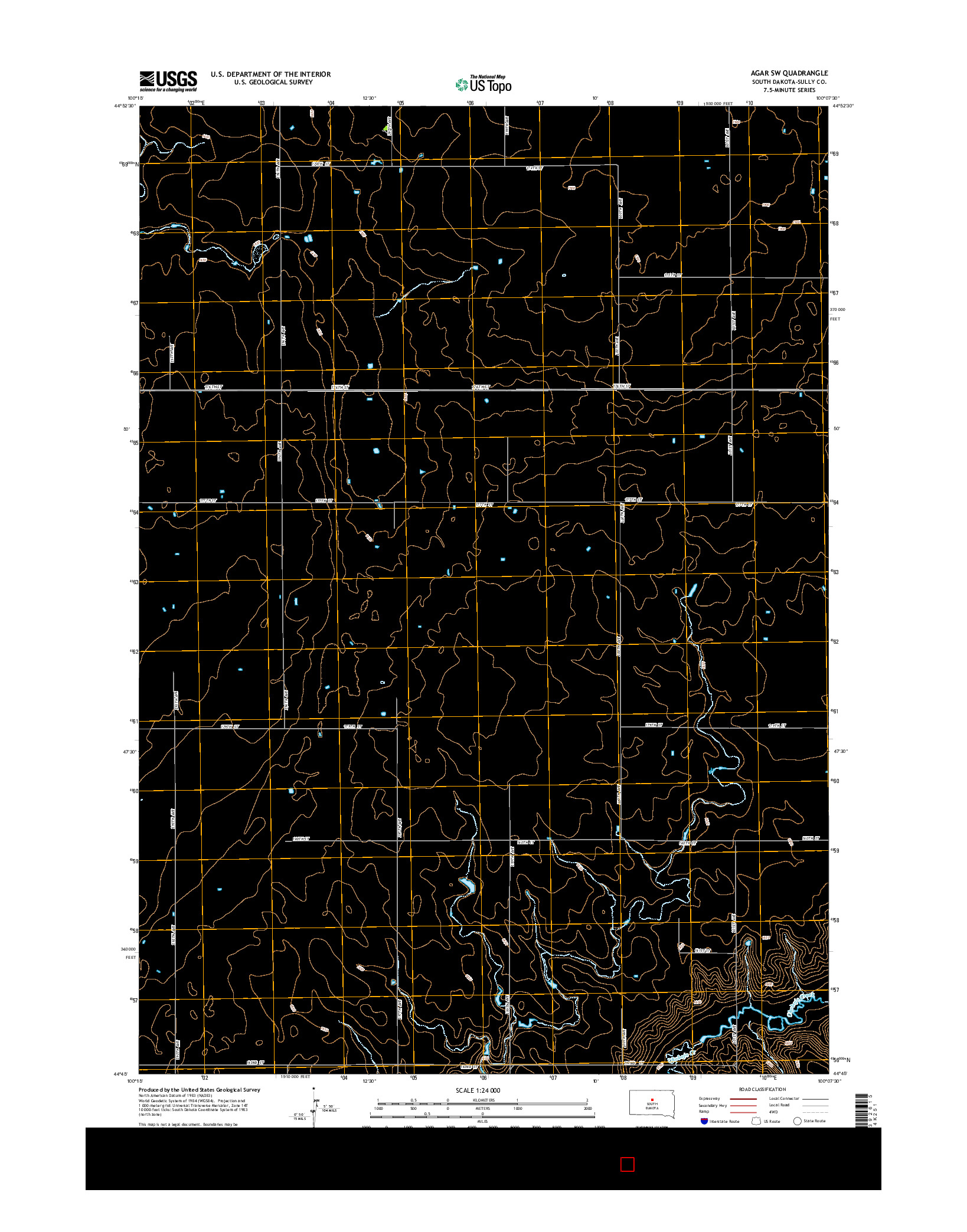 USGS US TOPO 7.5-MINUTE MAP FOR AGAR SW, SD 2015