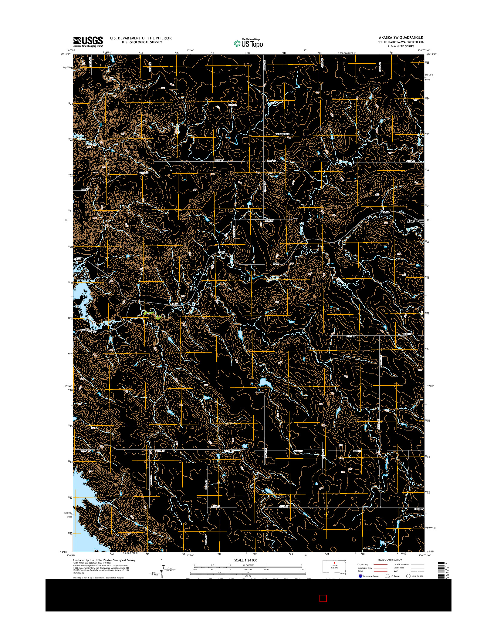 USGS US TOPO 7.5-MINUTE MAP FOR AKASKA SW, SD 2015