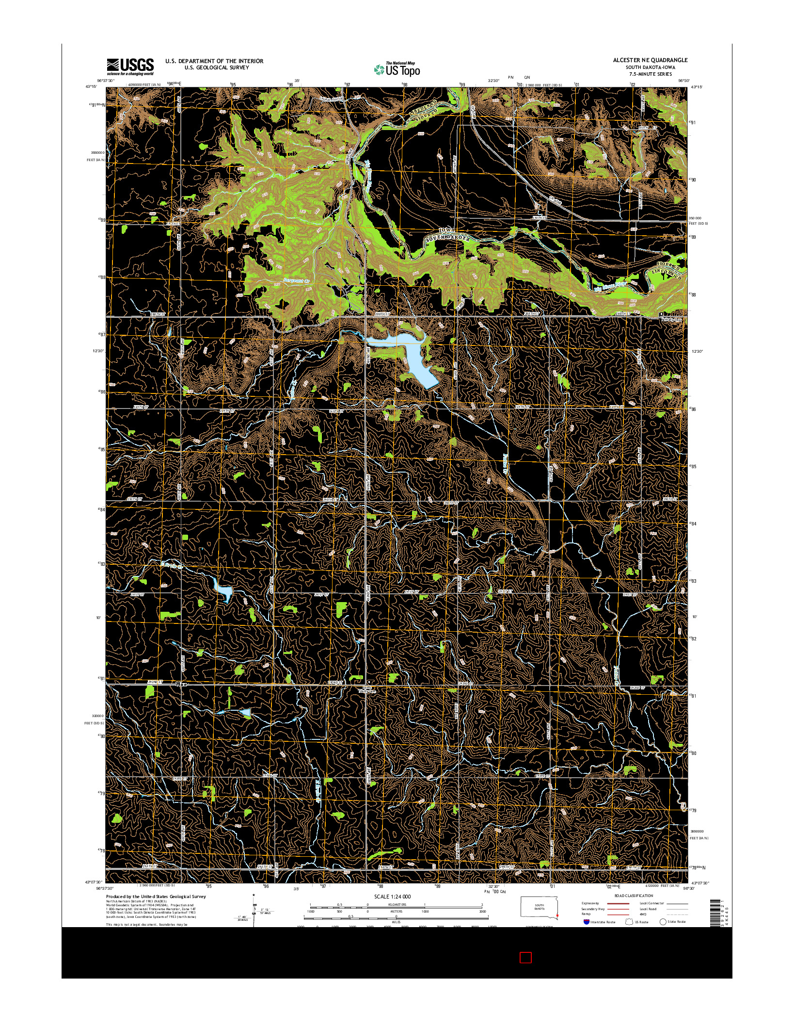 USGS US TOPO 7.5-MINUTE MAP FOR ALCESTER NE, SD-IA 2015