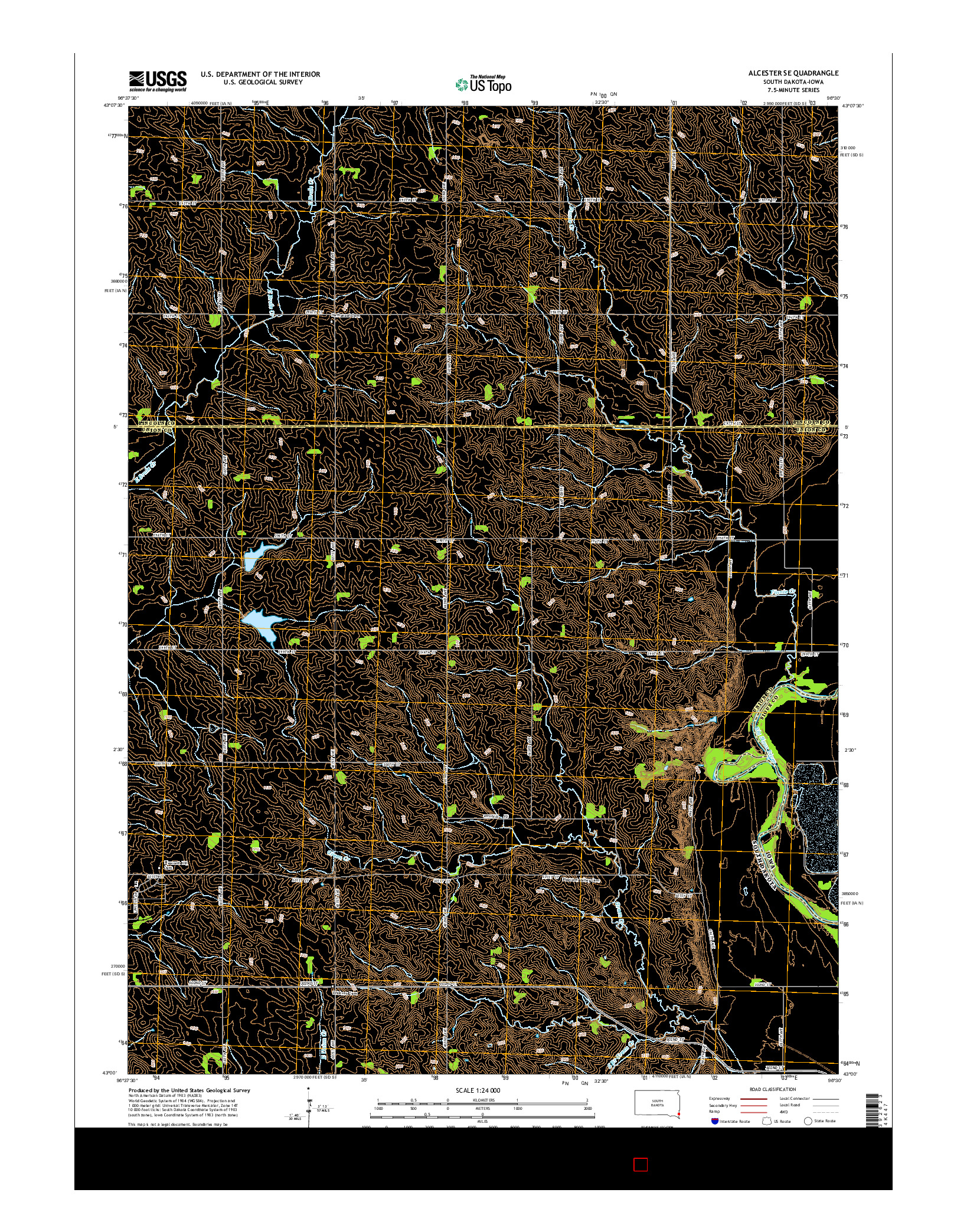 USGS US TOPO 7.5-MINUTE MAP FOR ALCESTER SE, SD-IA 2015