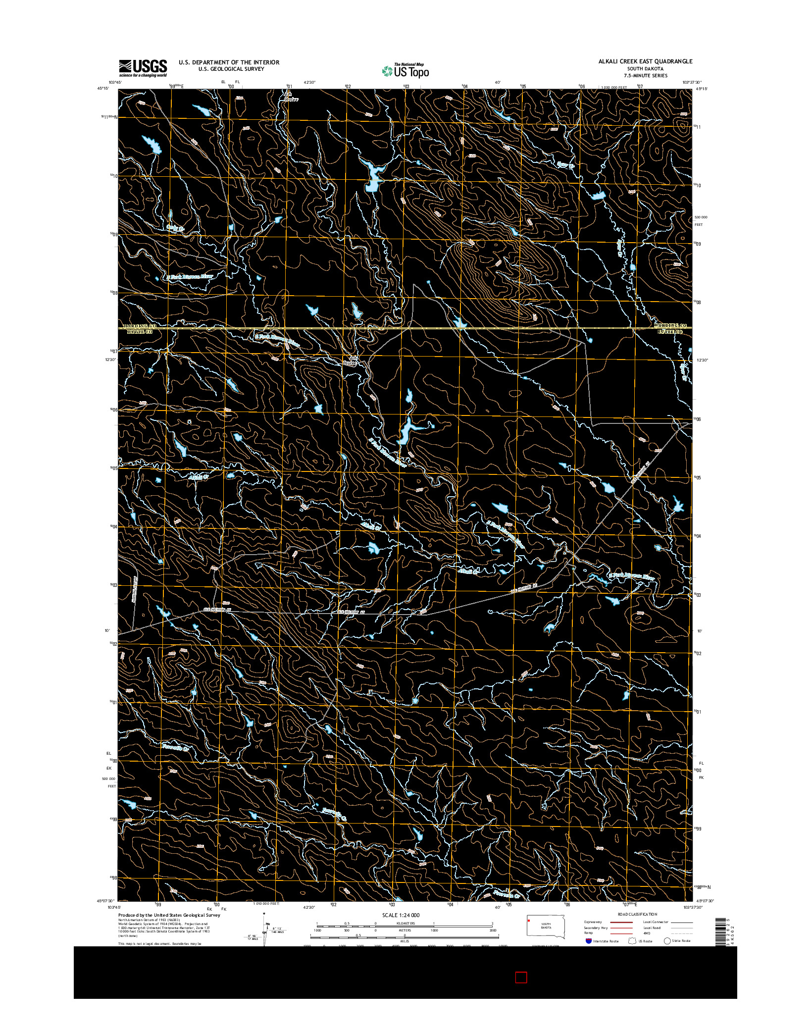 USGS US TOPO 7.5-MINUTE MAP FOR ALKALI CREEK EAST, SD 2015