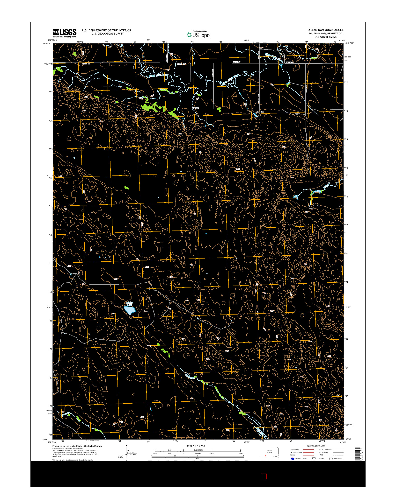 USGS US TOPO 7.5-MINUTE MAP FOR ALLAN DAM, SD 2015