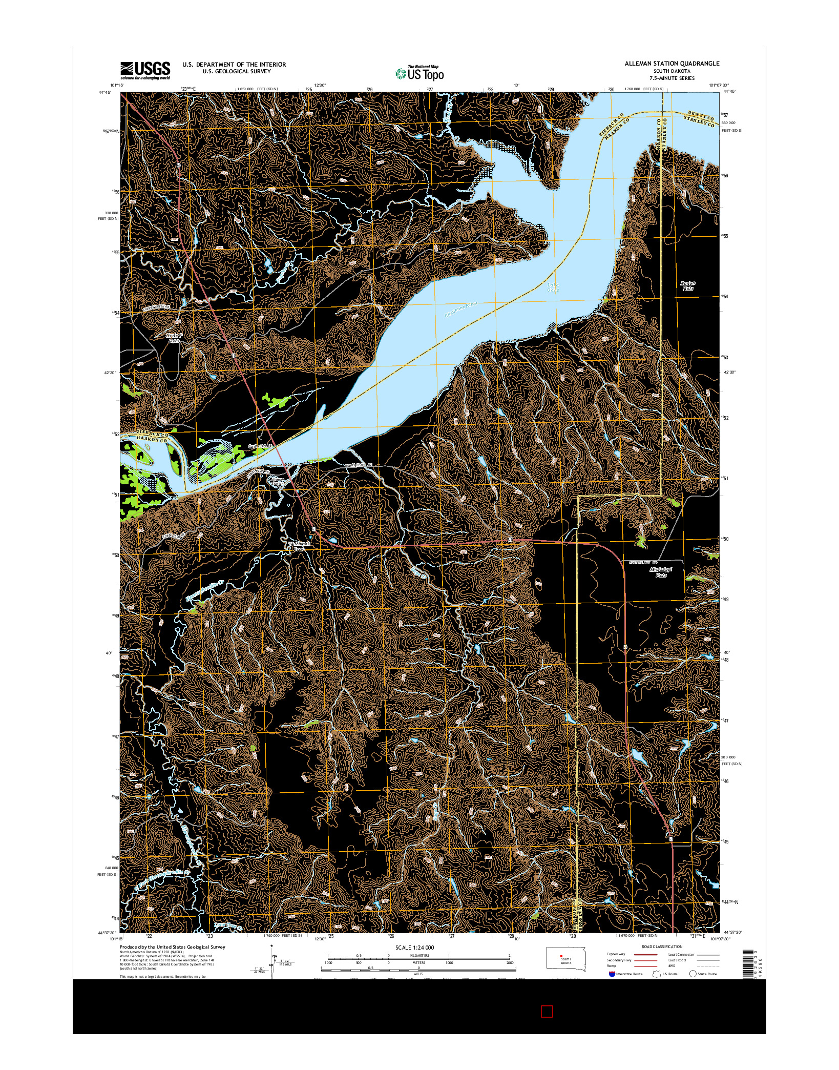 USGS US TOPO 7.5-MINUTE MAP FOR ALLEMAN STATION, SD 2015