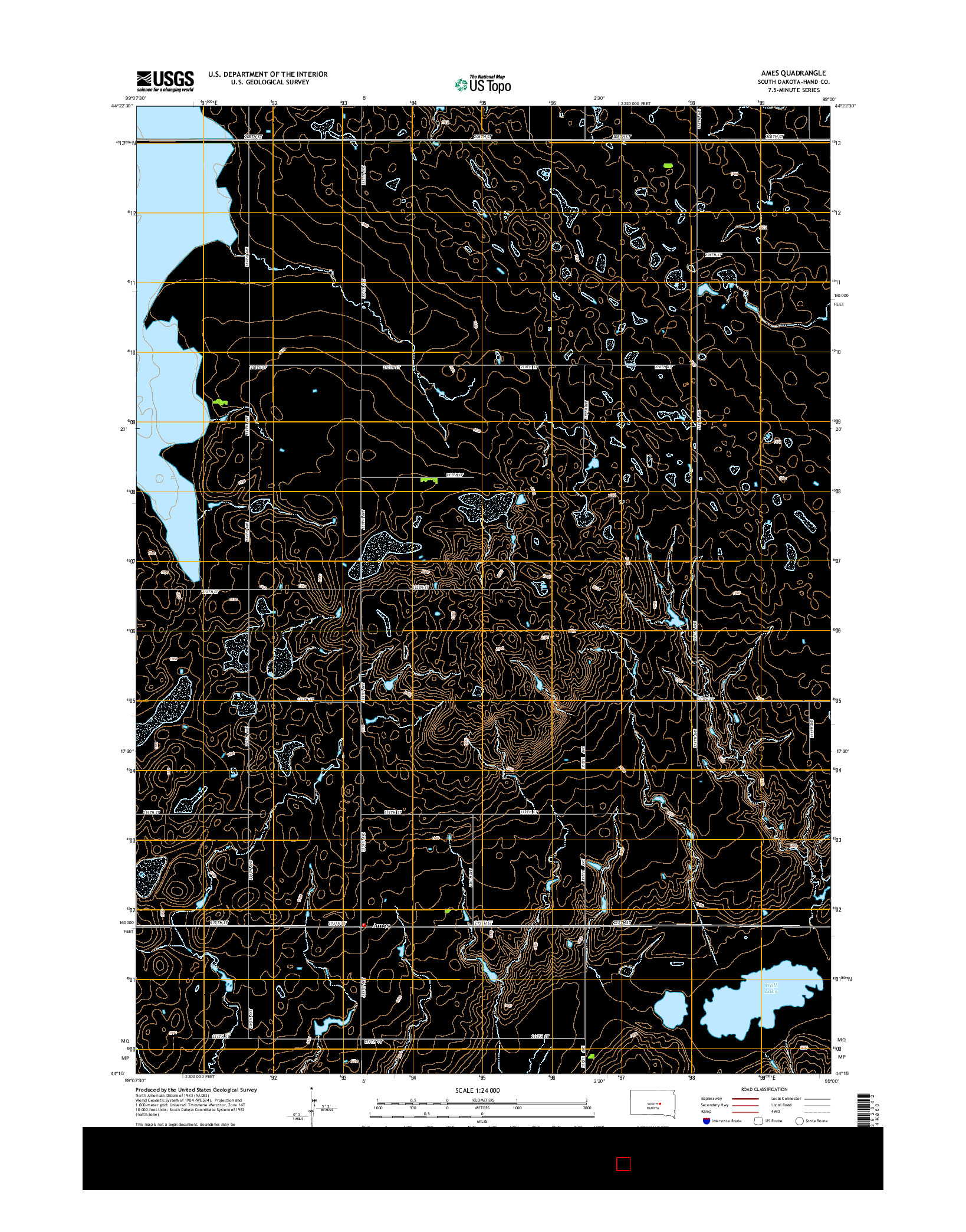 USGS US TOPO 7.5-MINUTE MAP FOR AMES, SD 2015