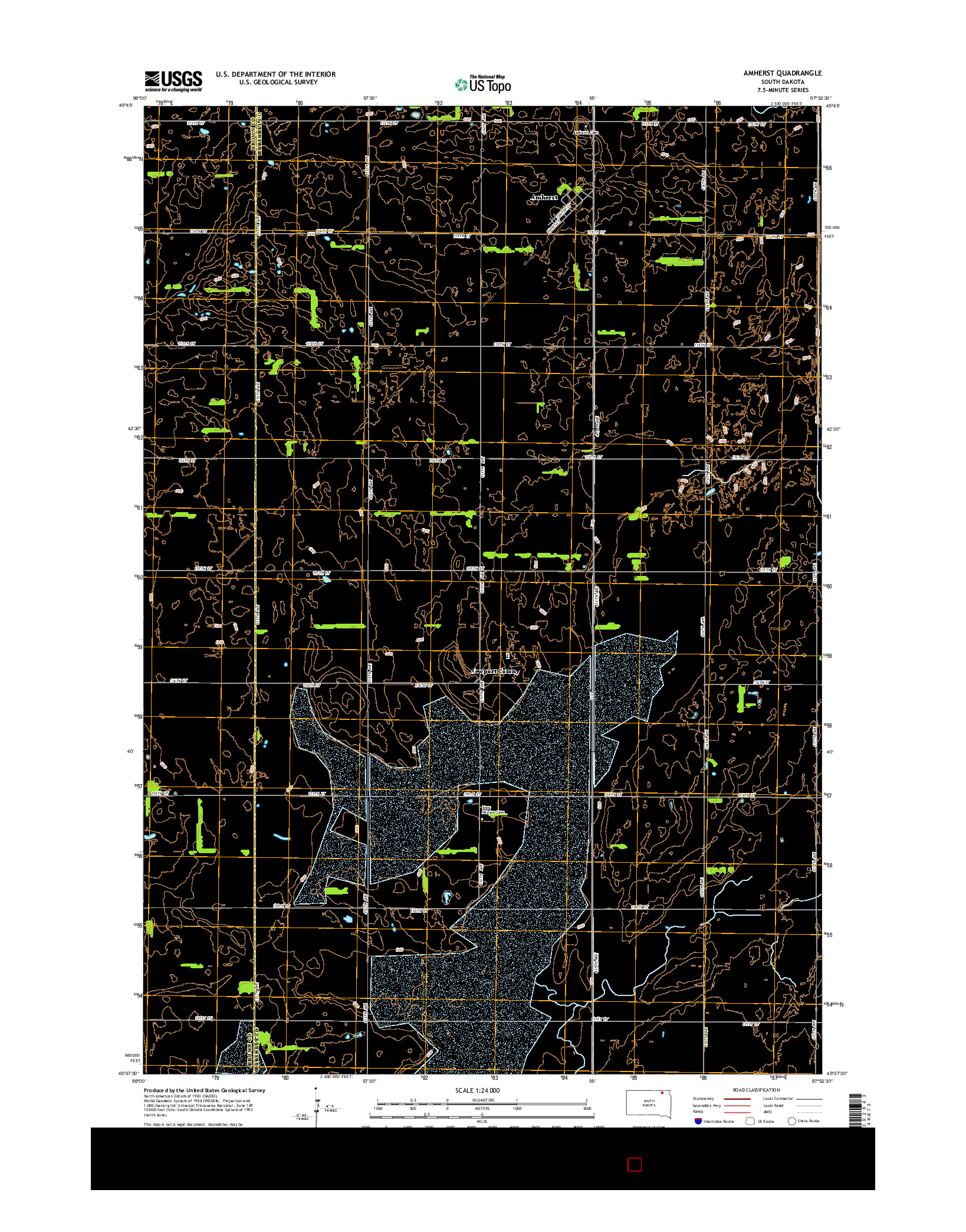 USGS US TOPO 7.5-MINUTE MAP FOR AMHERST, SD 2015