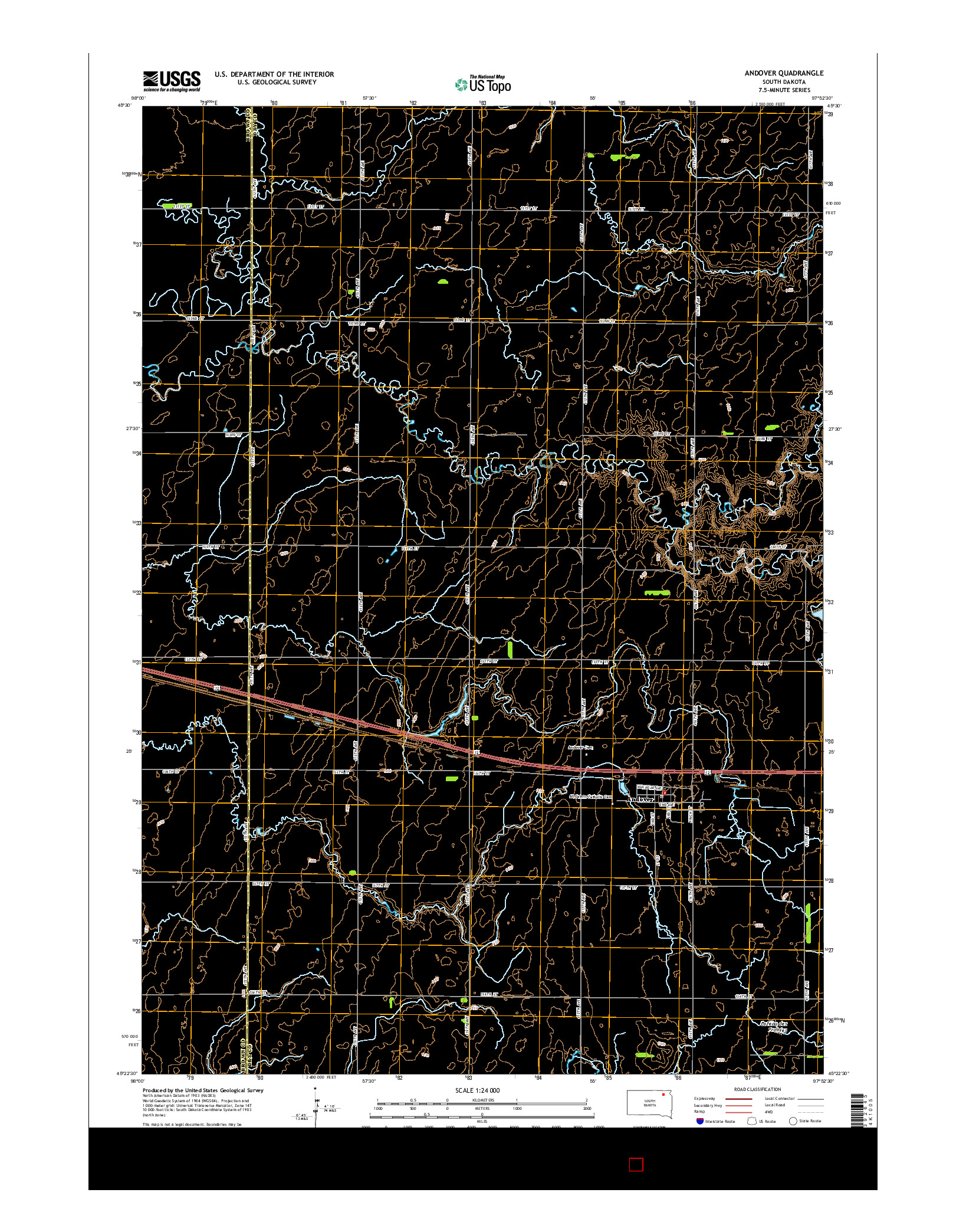 USGS US TOPO 7.5-MINUTE MAP FOR ANDOVER, SD 2015