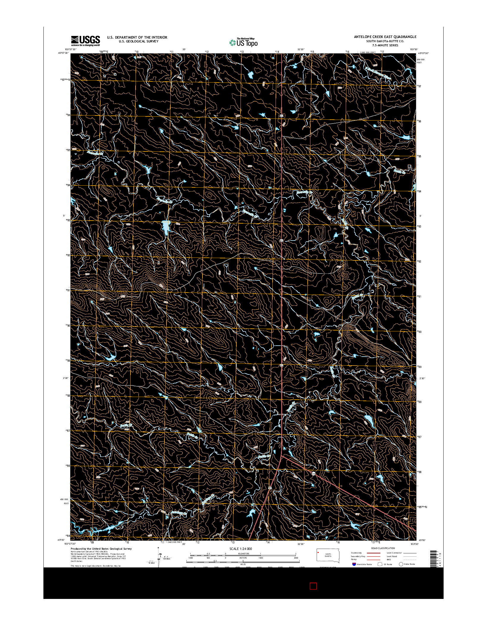 USGS US TOPO 7.5-MINUTE MAP FOR ANTELOPE CREEK EAST, SD 2015