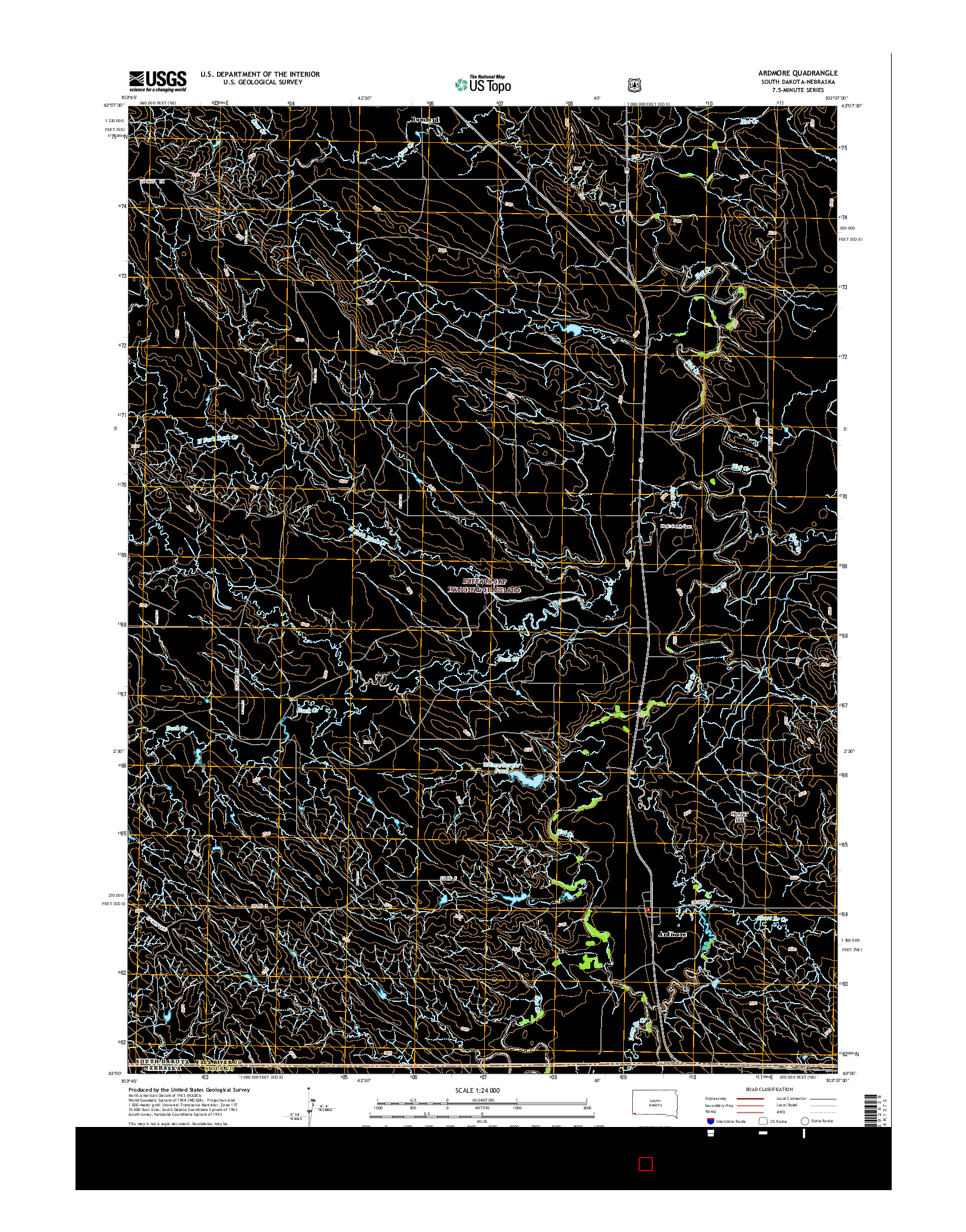 USGS US TOPO 7.5-MINUTE MAP FOR ARDMORE, SD-NE 2015