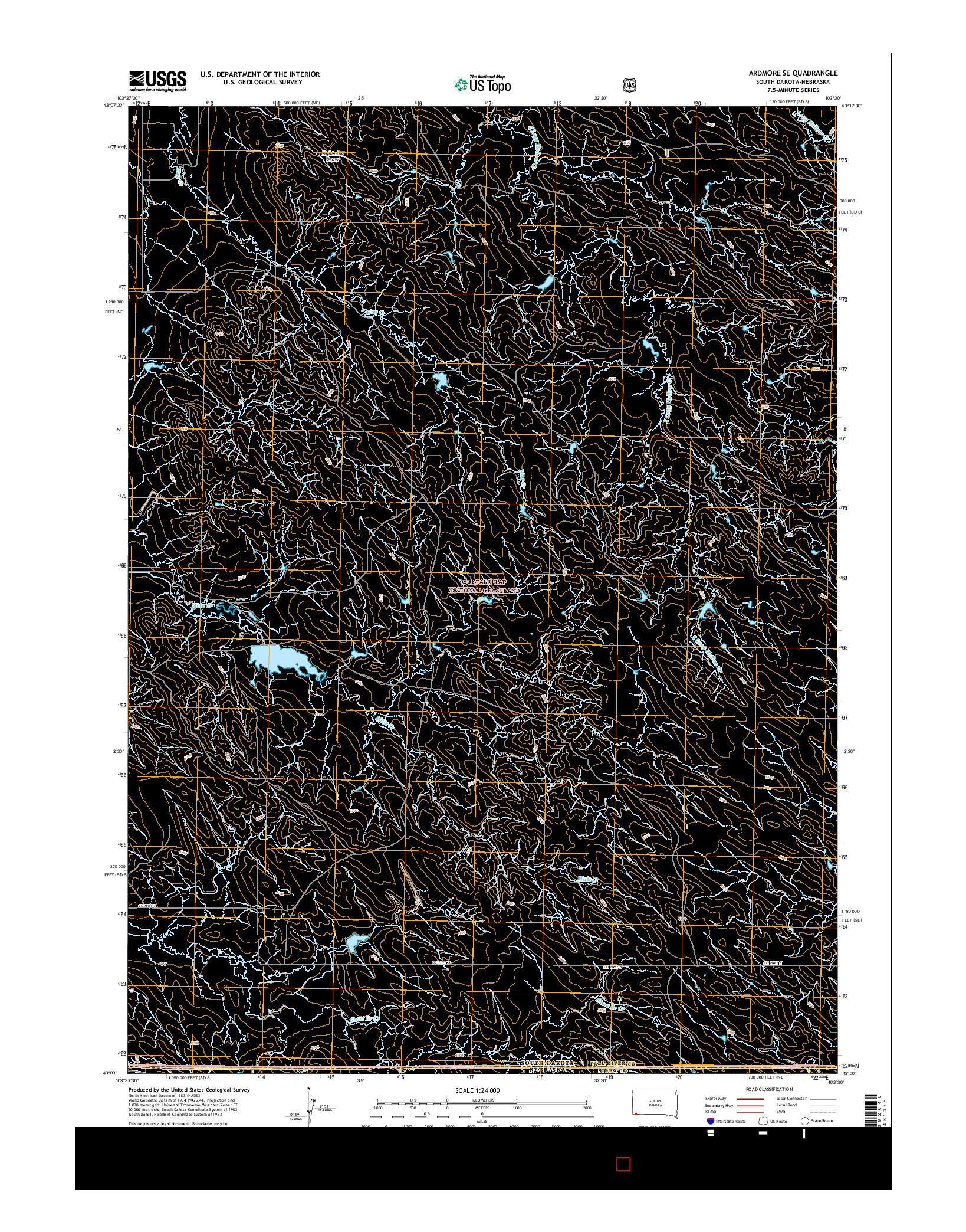 USGS US TOPO 7.5-MINUTE MAP FOR ARDMORE SE, SD-NE 2015