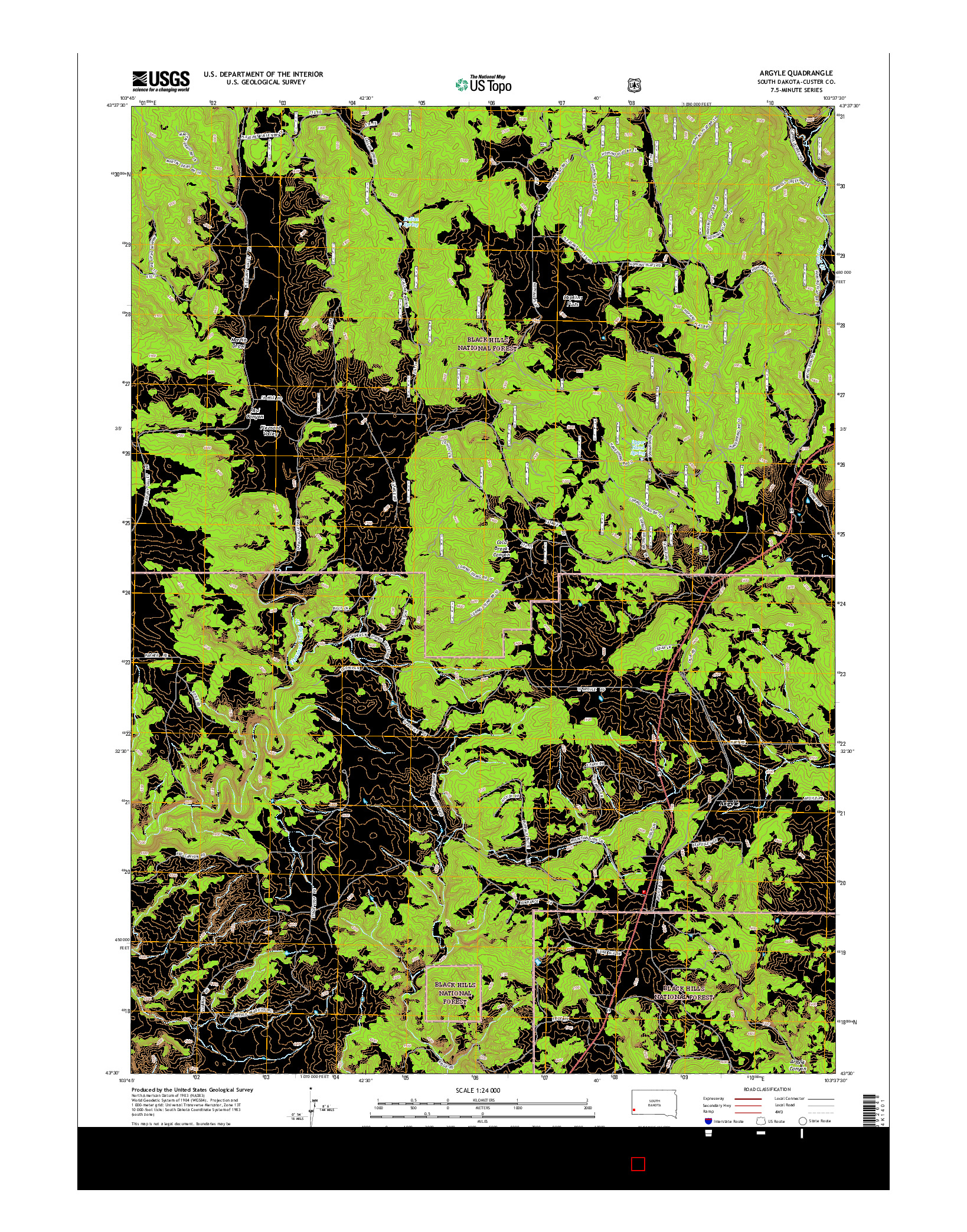 USGS US TOPO 7.5-MINUTE MAP FOR ARGYLE, SD 2015