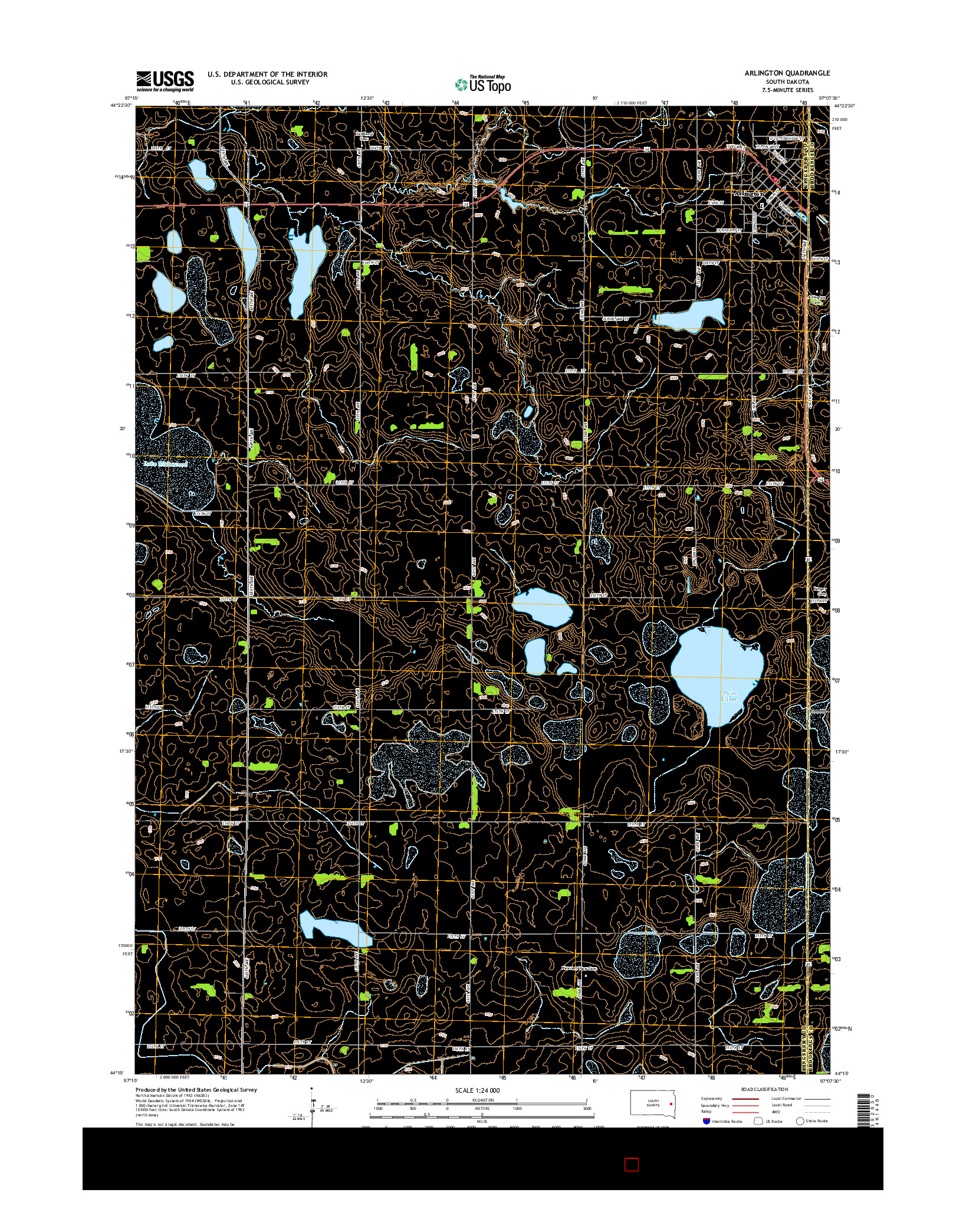 USGS US TOPO 7.5-MINUTE MAP FOR ARLINGTON, SD 2015