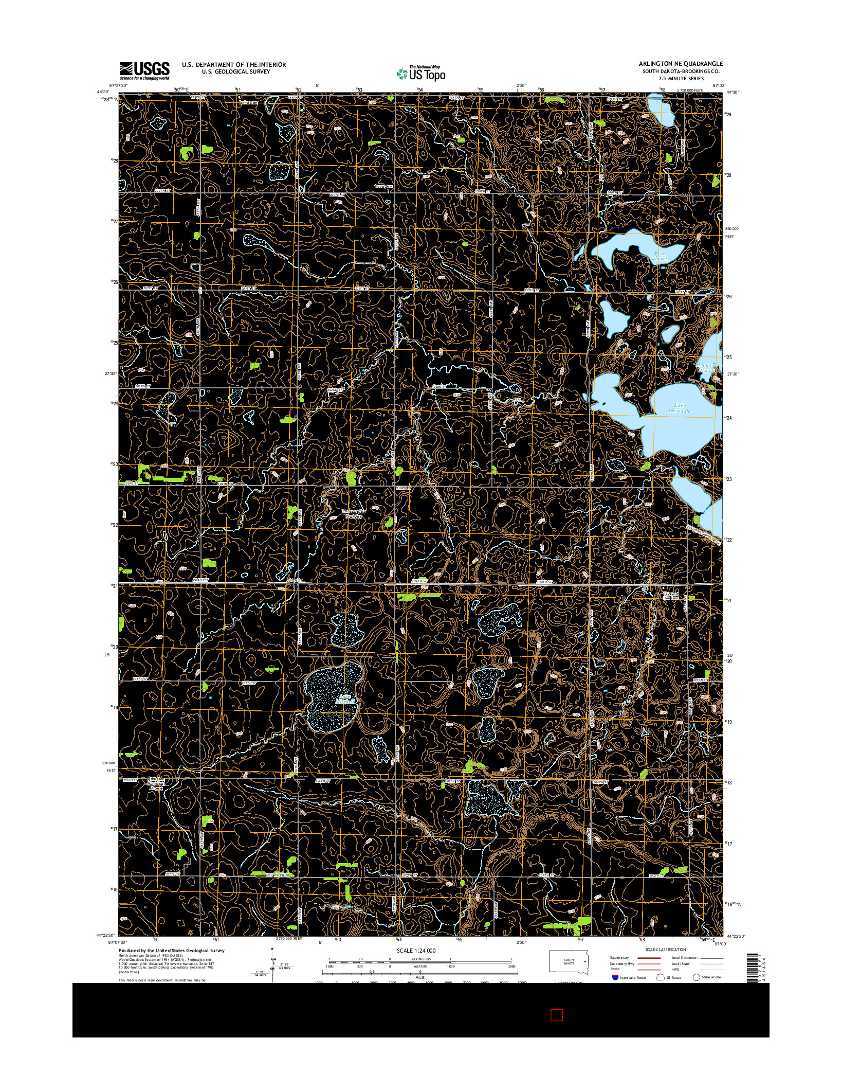 USGS US TOPO 7.5-MINUTE MAP FOR ARLINGTON NE, SD 2015