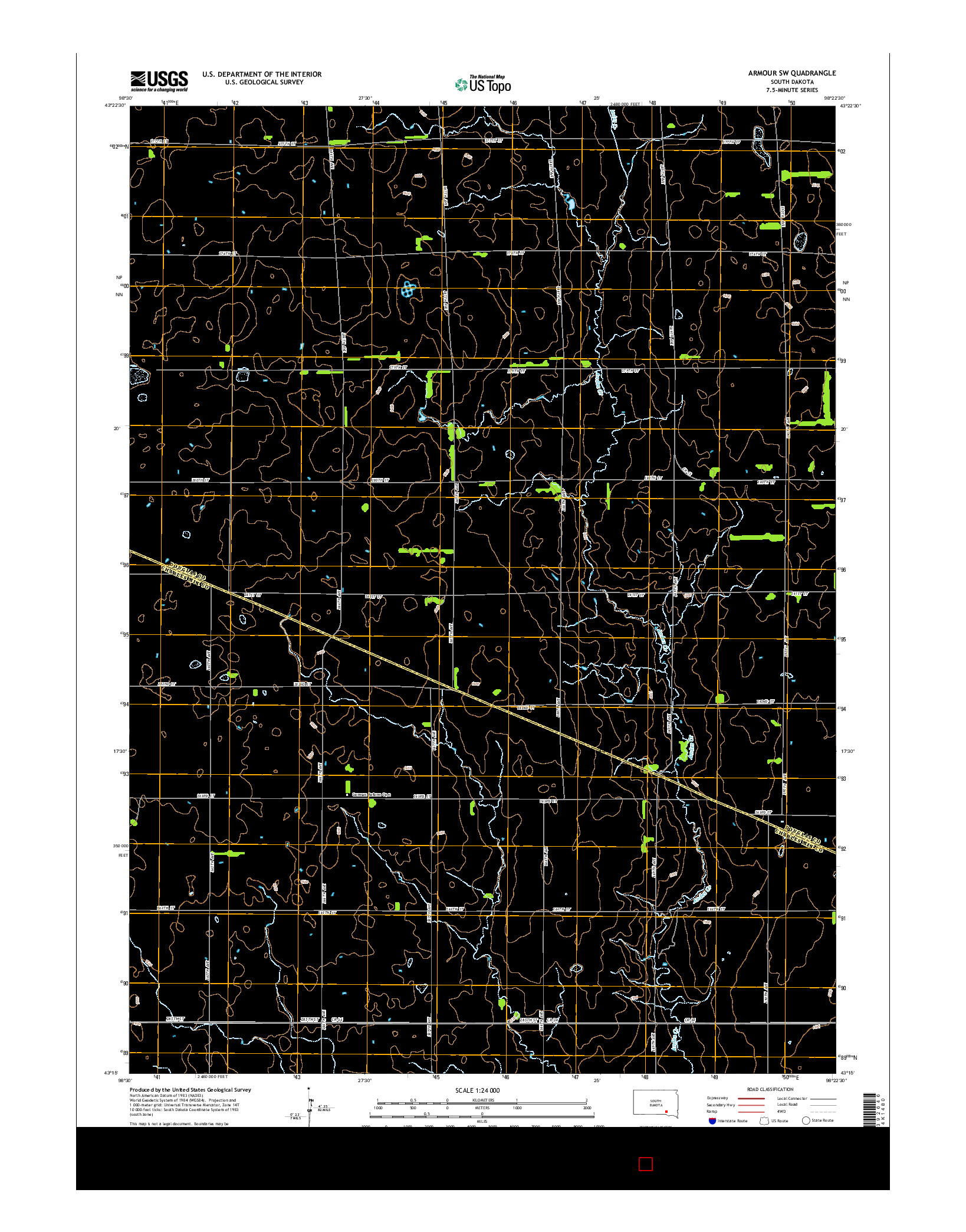 USGS US TOPO 7.5-MINUTE MAP FOR ARMOUR SW, SD 2015